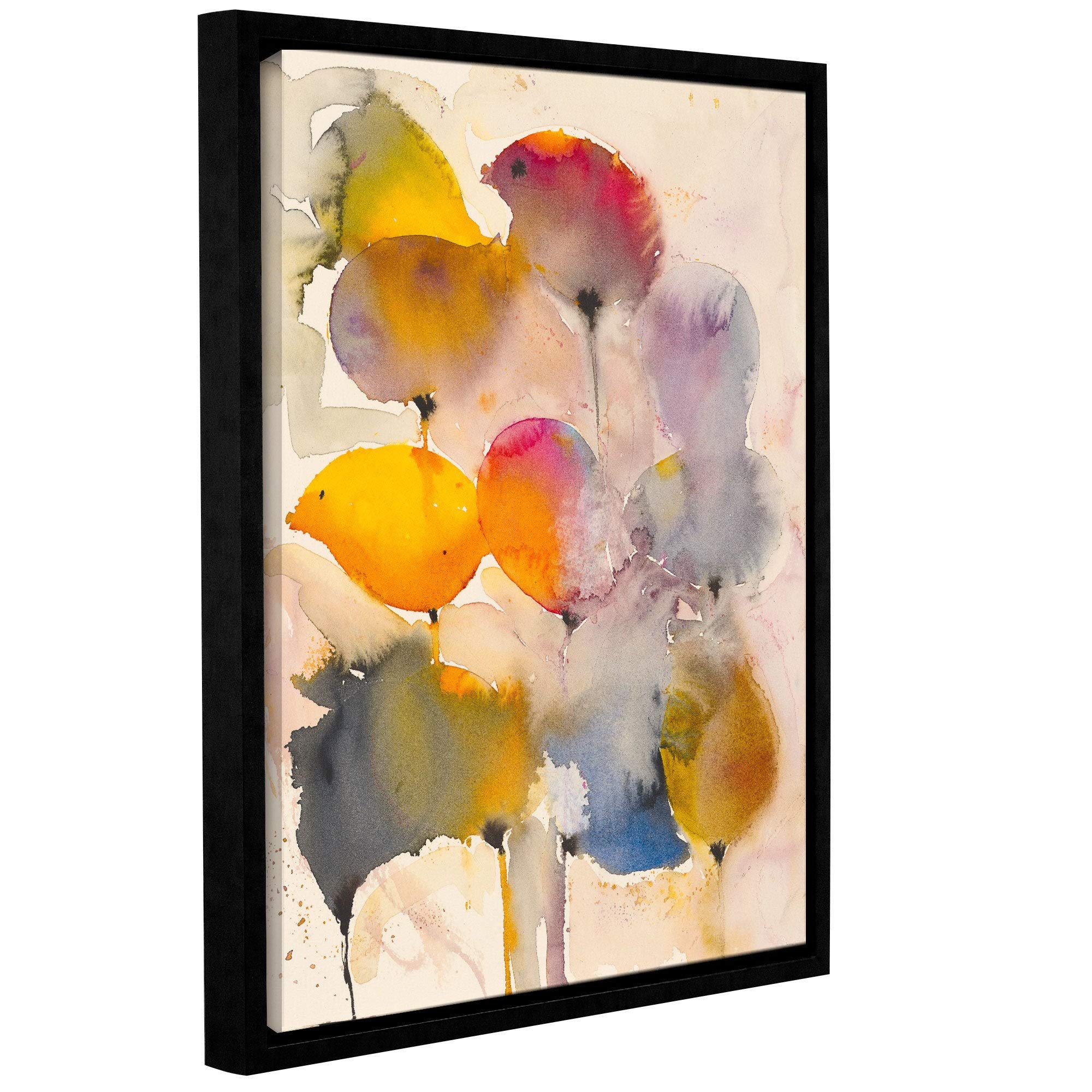 ArtWall Karin Johannesson 'Spring Bulbs I' Floater-Framed Canvas Wall Art - 36x48 Inch Modern Floral Painting for Living Room, Bedroom & Office Decor