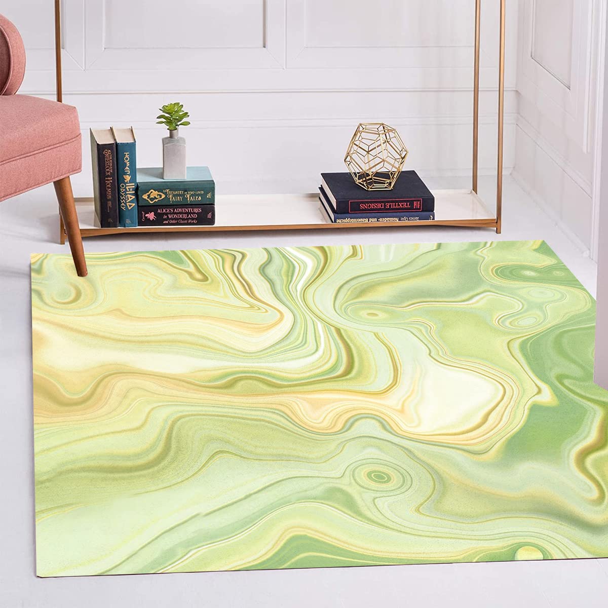 **Sage Green Marble Swirl Modern Abstract Square Area Rug – Soft Thick Non-Shedding Carpet for Living Room, Bedroom, Dining Table, Home Office, Kitchen & Laundry – 7x7 Feet Indoor Floor Mat – Perfect for Cozy Decor & High-Traffic Areas**