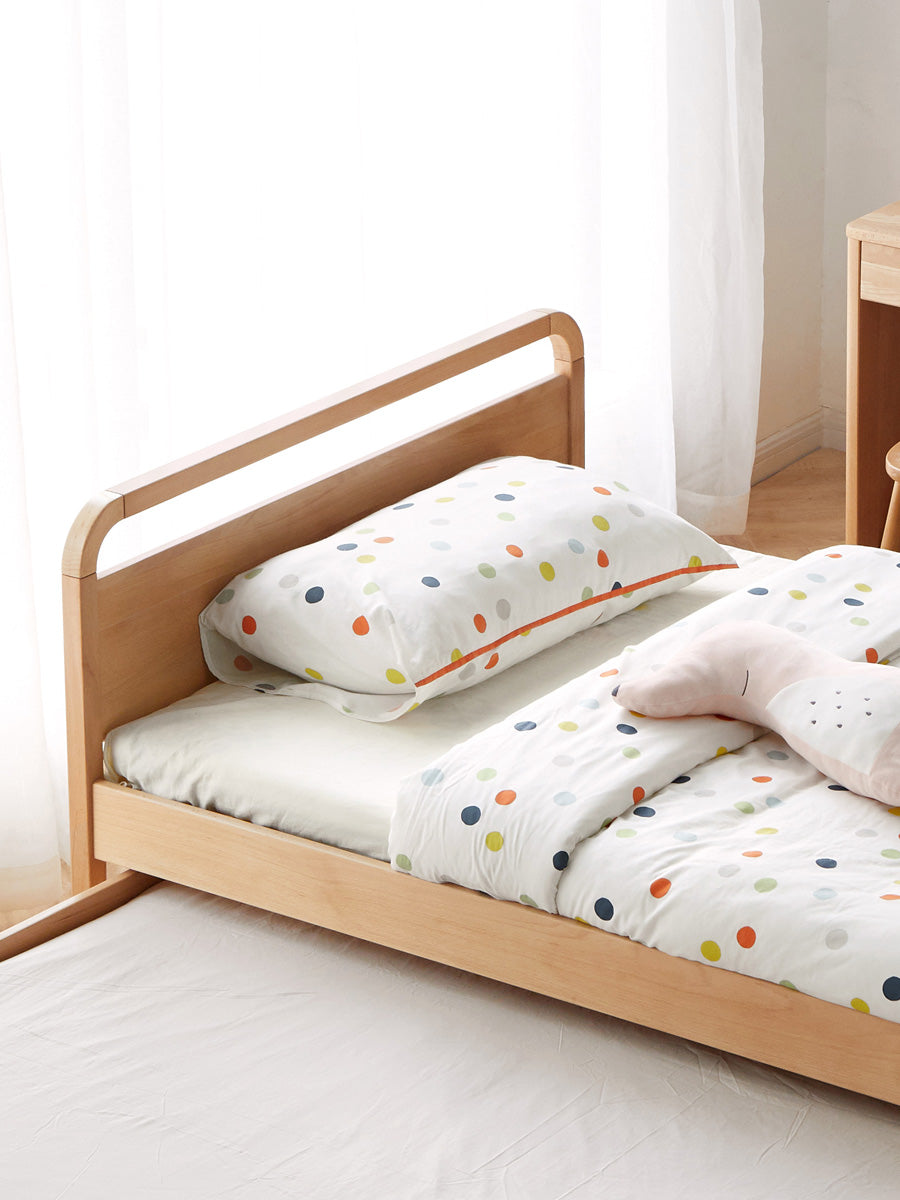 Solid Beech Wood Space-Saving Bunk Bed with Guardrails - Sturdy Twin Over Twin Loft Bed for Kids & Teens - Perfect for Small Bedrooms, Guest Rooms & Dormitories