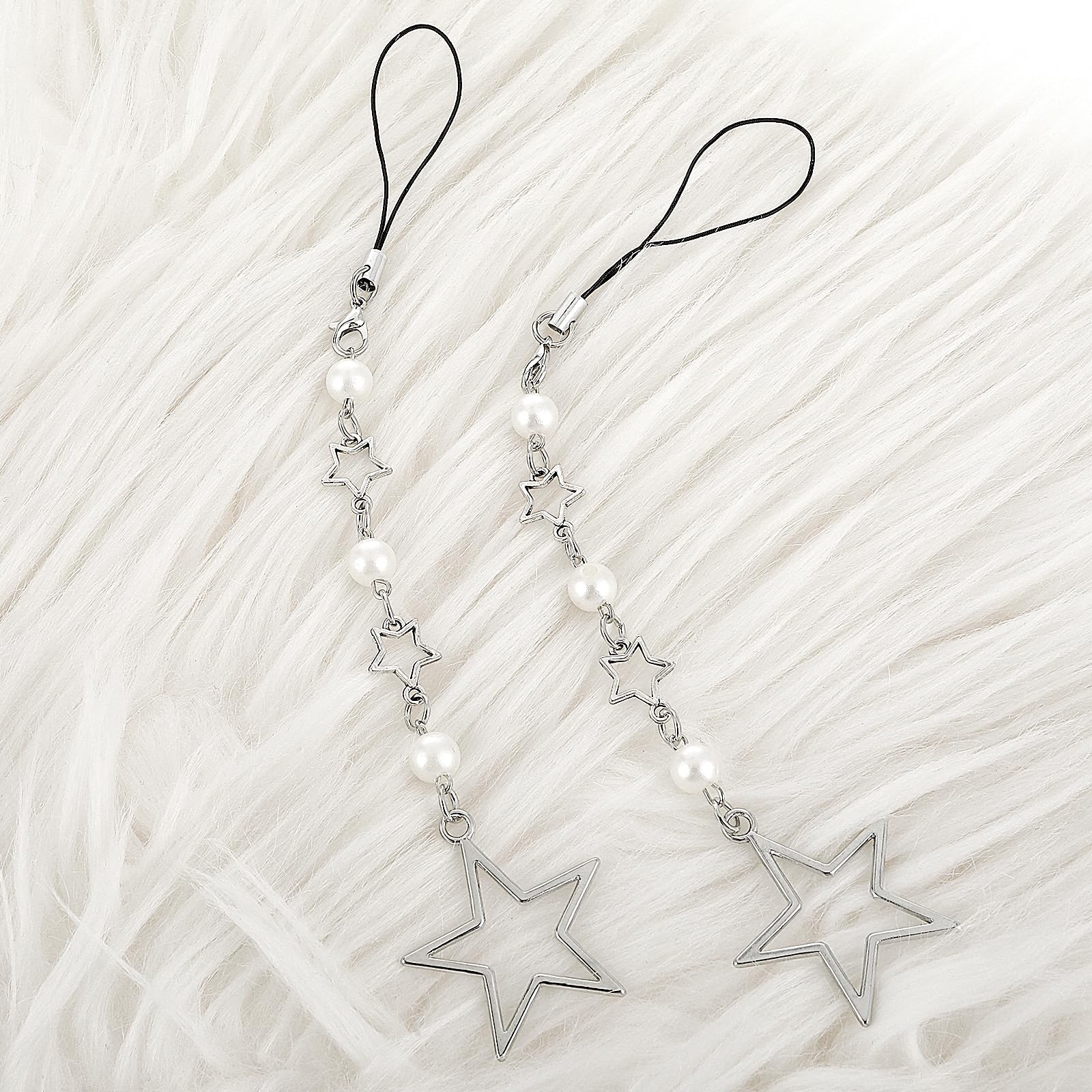 Amaxiu 2 Pack Cute Star Phone Charms - Shiny Pendant Accessory for Girls Teens
