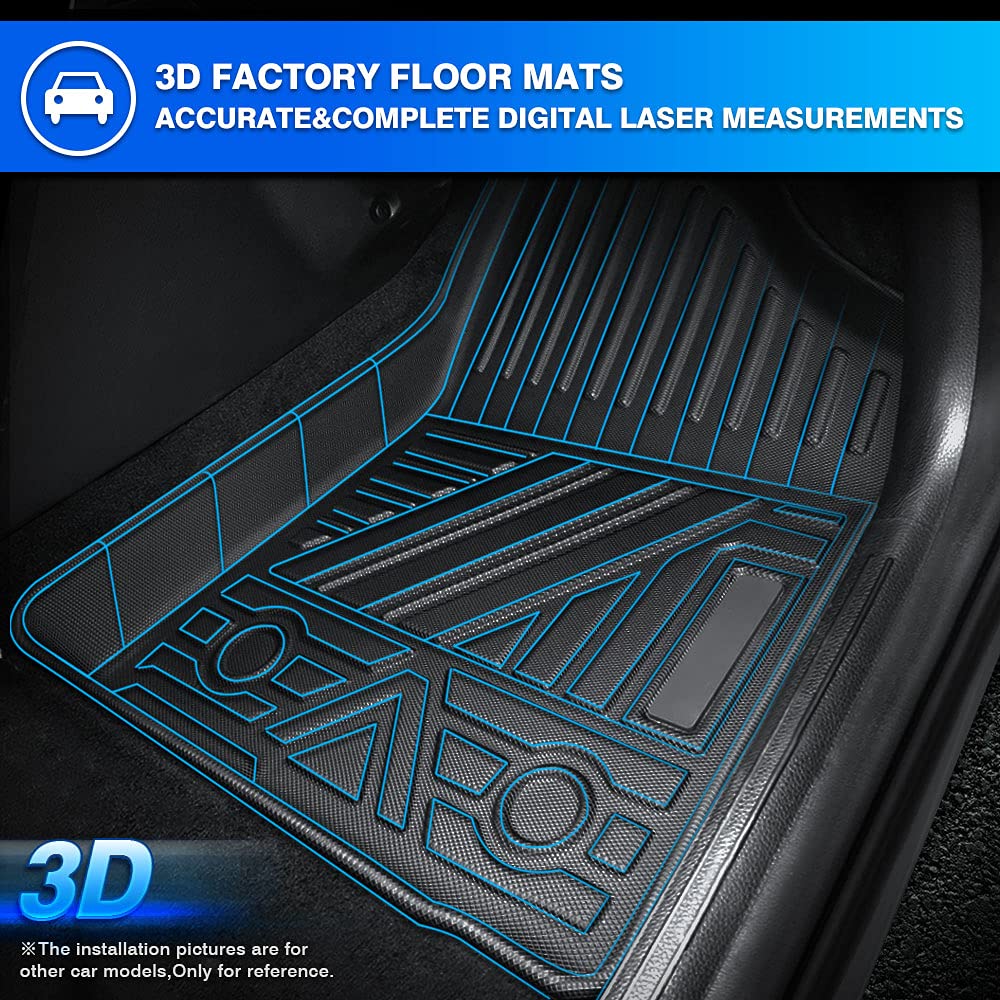 Custom Fit TPE Floor Mats for Honda Accord 2013-2017 | All-Weather Protection Non-Slip Floor Liners Set (2 Rows, Black) | Perfect for Daily Commuting & Road Trips