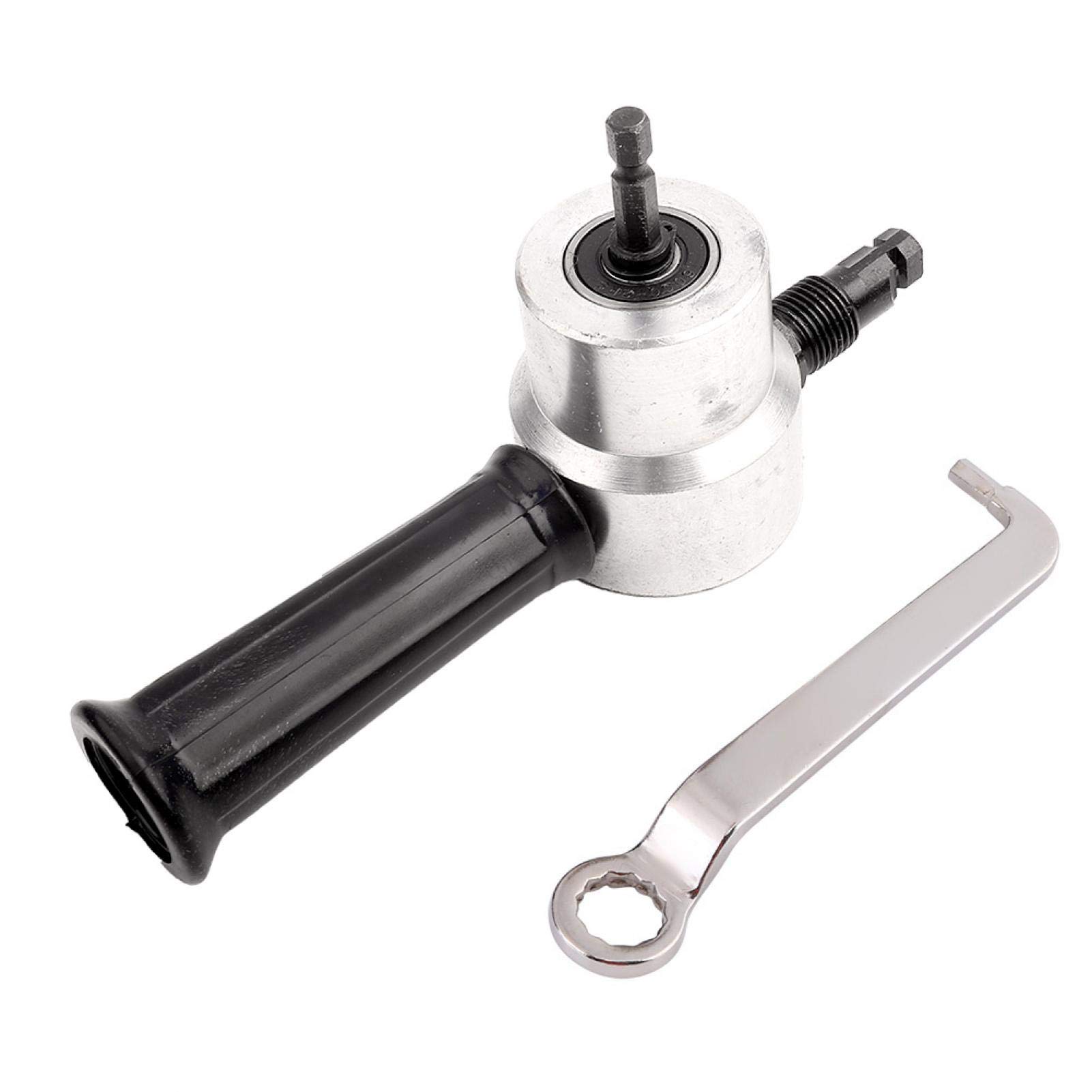 Heavy Duty Double Head Metal Cutter Nibbler - Professional Sheet Metal Cutting Tool Kit with Drill Attachment for 8mm Shank (1500-3000 RPM) - Perfect for HVAC, Automotive Repair & Metal Fabrication Projects