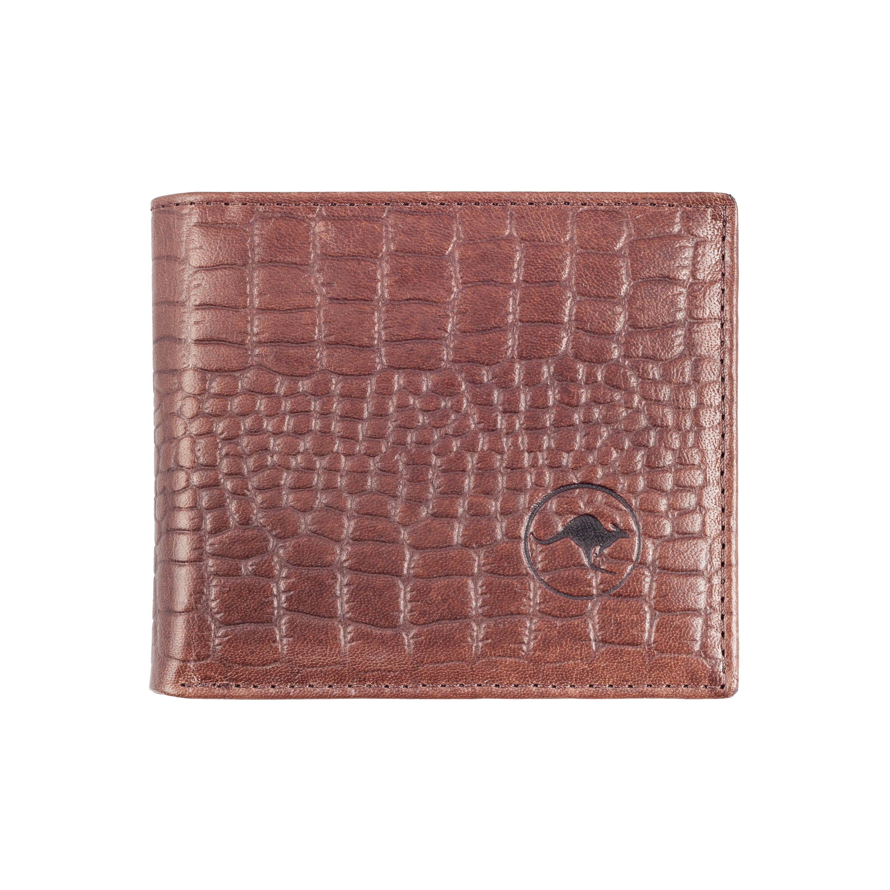 Authentic Kangaroo Leather Wallet with Crocodile Print - Slim Single Fold Design for Men | Premium RFID Blocking Bifold Wallet for Everyday Use & Travel