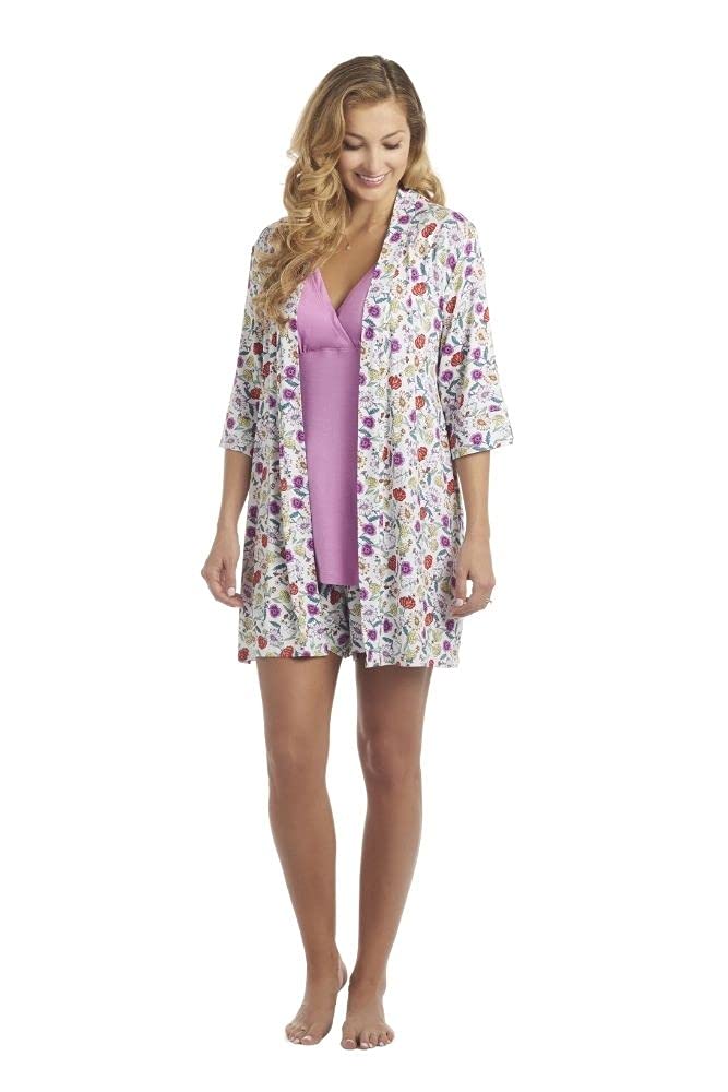 Adaline 5-Piece Maternity & Nursing Pajama Set with Baby Gown - Soft Cotton Nursing Sleepwear for Pregnant & Breastfeeding Moms - Perfect for Hospital, Postpartum Recovery & Mother-Baby Bonding Time