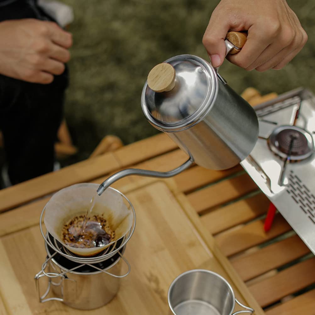 Premium Stainless Steel Gooseneck Coffee Kettle for Pour Over & Drip Coffee - Stovetop Tea Kettle with Ergonomic Wooden Handle - Perfect for Home Baristas, Coffee Shops & Tea Lovers