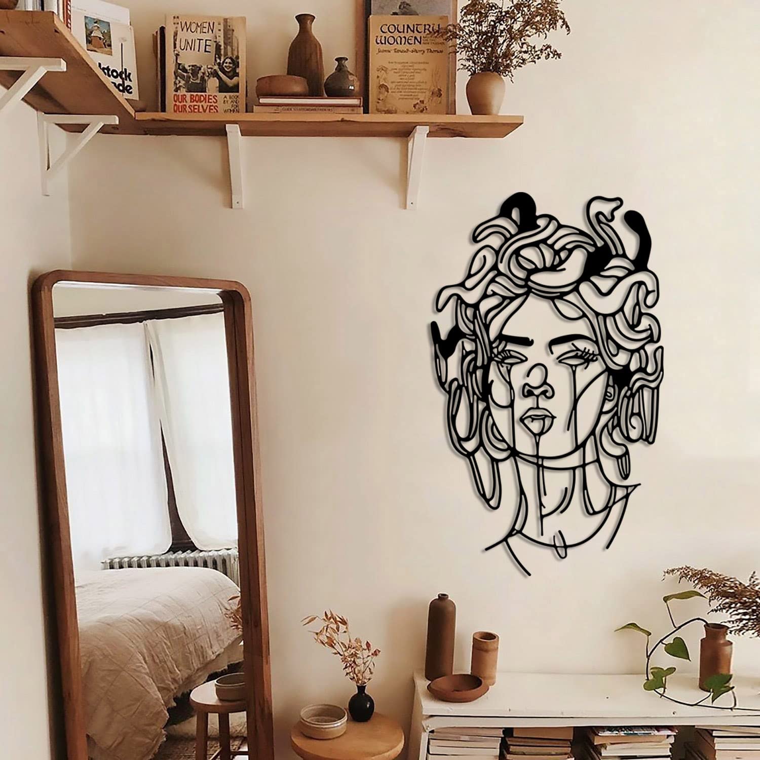 Medusa Metal Wall Art - Mythical Creature Greek Mythology Decor for Living Room, Bedroom - Unique Housewarming Gift & Interior Design Idea