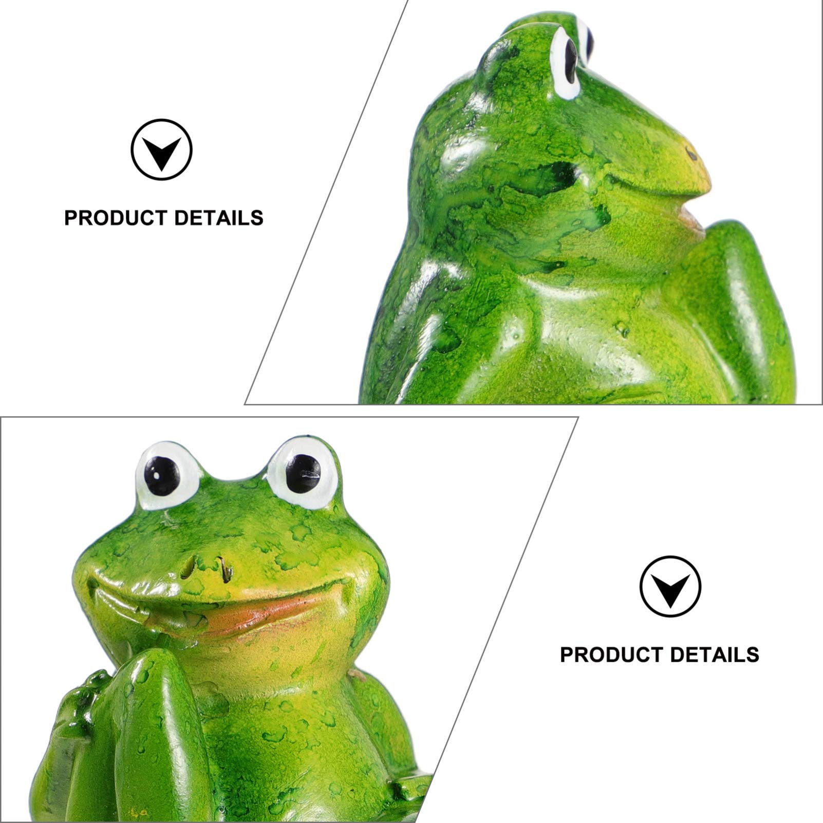 DOITOOL 1 Pair Resin Frog Ornaments - Unique Frog Figurines for Desktop, Bonsai Craft, Home Decor - Lovely Mini Frog Decor for Office, Living Room, Garden & Gift Ideas