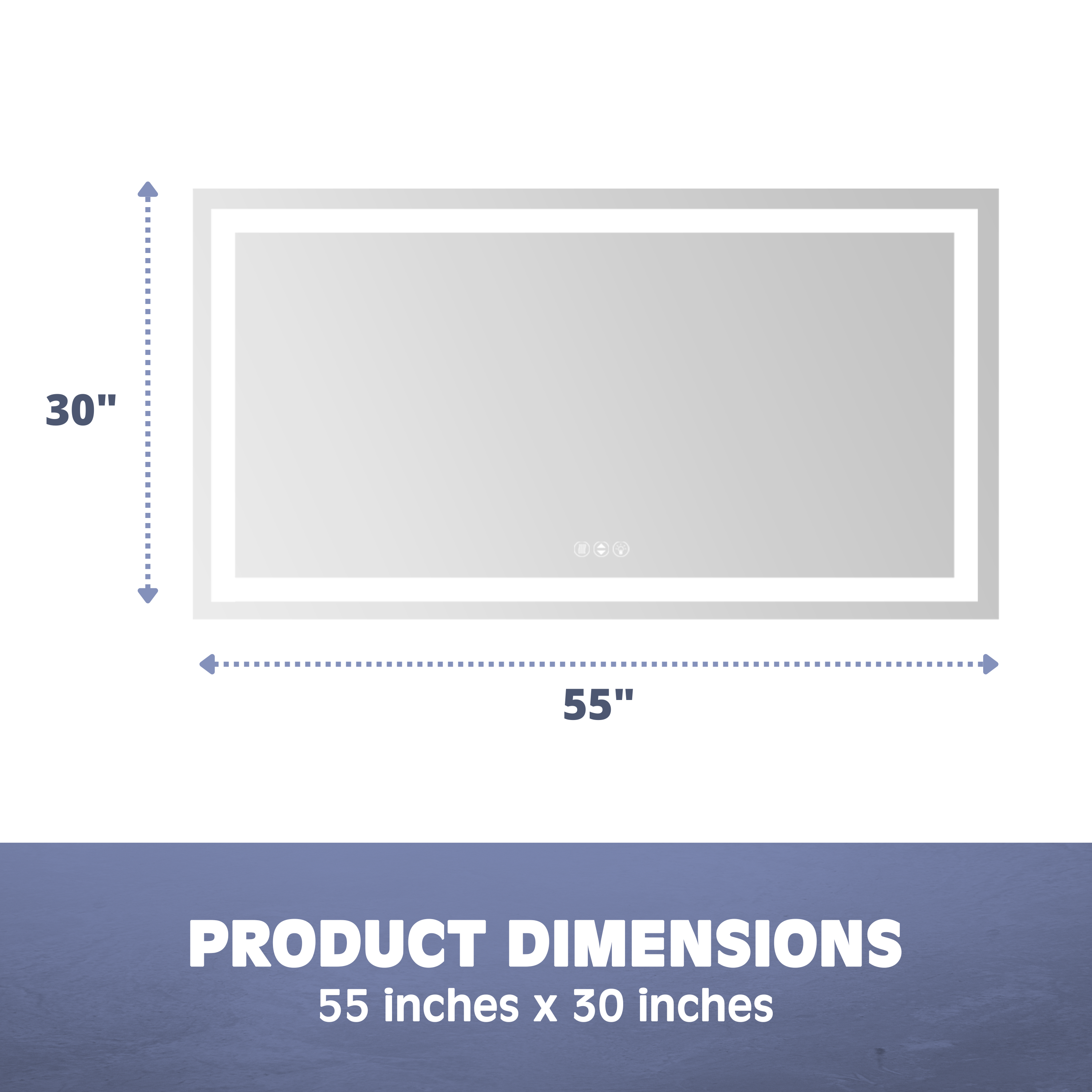 Premium LED Bathroom Mirror with Anti-Fog & Shatterproof Design - 55