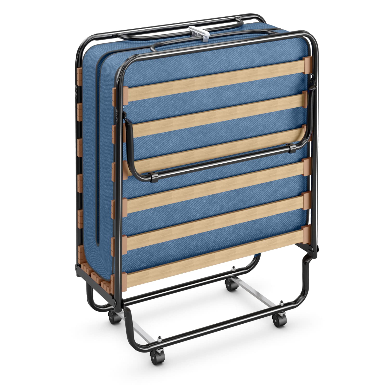 RELAX4LIFE Folding Guest Bed with Memory Foam Mattress - 75