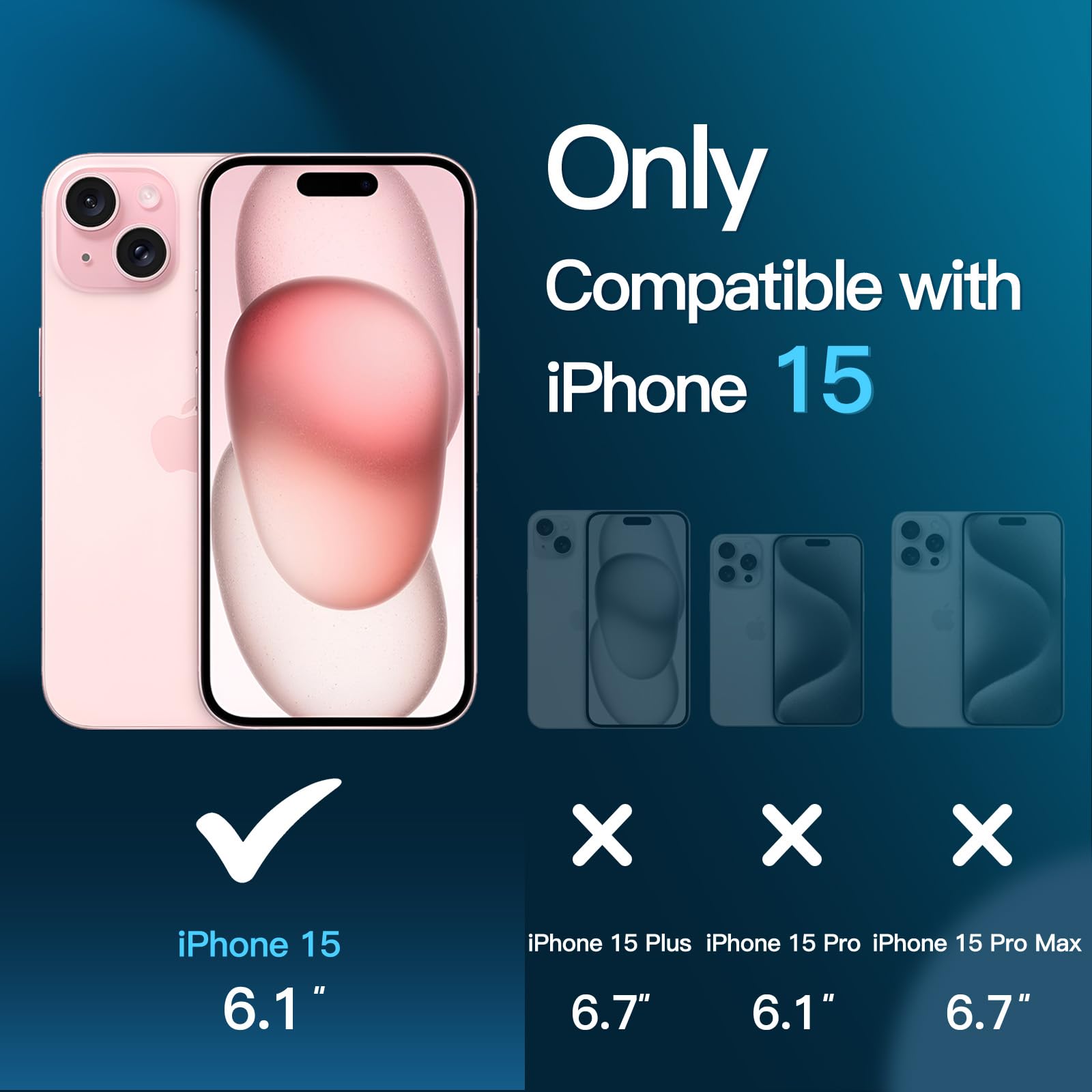 JETech Tempered Glass Screen Protector for iPhone 15 6.1-Inch with Camera Lens Protector - 3 Pack, HD Clear, Bubble-Free, Easy Installation Tool - Perfect for Everyday Use, Travel & Work Protection