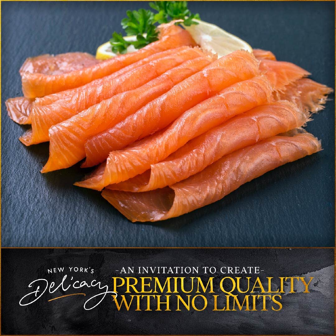 Premium Norwegian Smoked Salmon Slices - 9 Pack (3.5 Oz Each) - Kosher Certified, Gluten Free, Rich in Omega-3 - Made from Fresh Atlantic Salmon Fillets - Ready to Eat Gourmet Delicacy - Perfect for Bagels, Salads, Charcuterie Boards & Holiday Entertaining