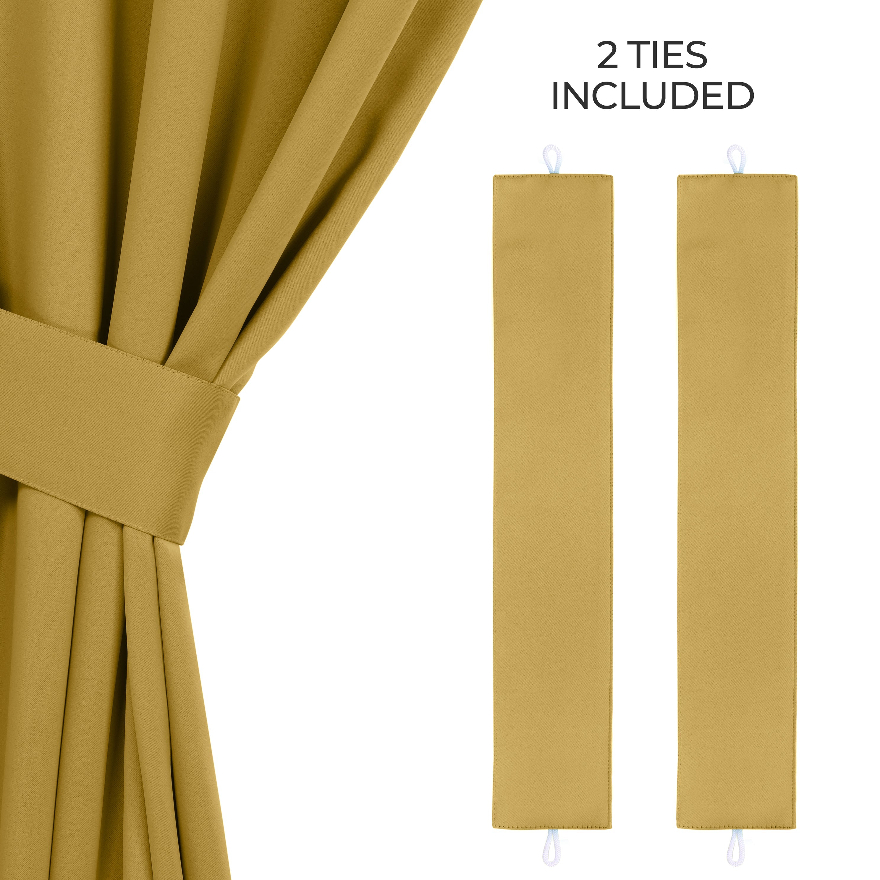 Premium Blackout Curtains Set of 2 - 100% Room Darkening, Machine Washable & Noise Reducing for Bedroom, Nursery & Home Theater