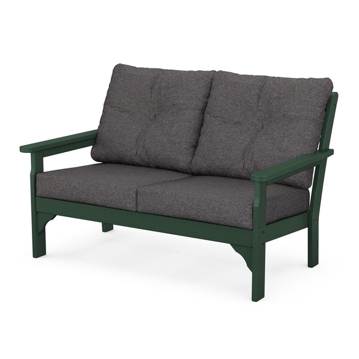 POLYWOOD Vineyard Deep Seating Loveseat - Outdoor Patio Furniture, All-Weather Resin Wicker Loveseat with Cushions - Perfect for Garden, Poolside, and Backyard Relaxation