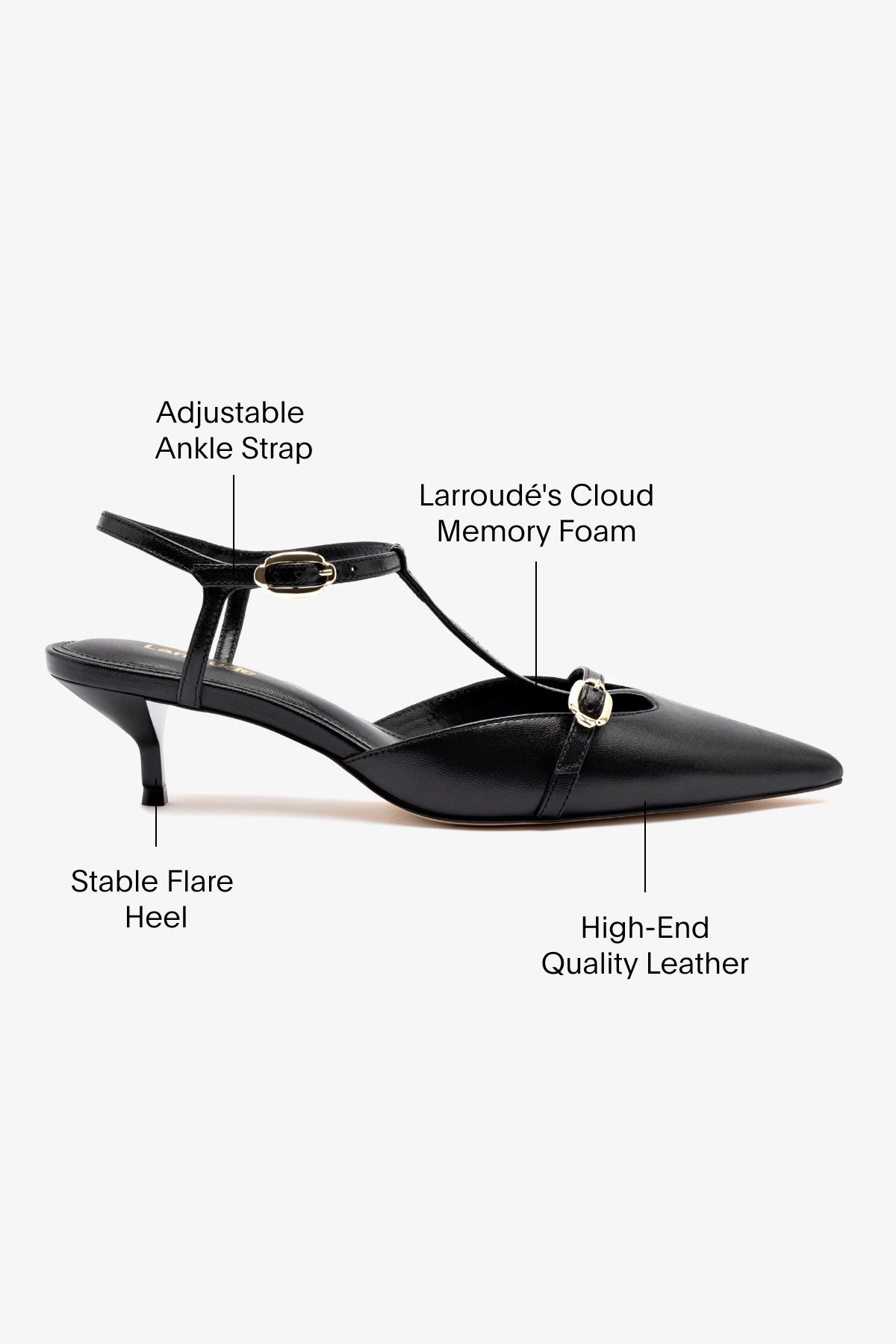 Grace Women's Black Leather Pump Shoes - Elegant & Comfortable Heels for Office, Party & Formal Events