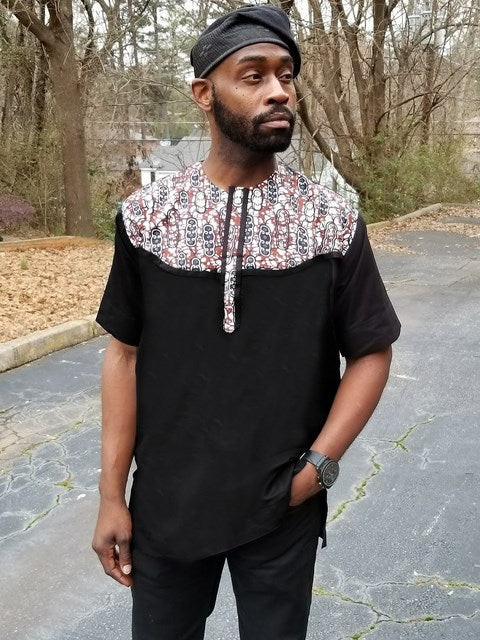 Stylish Black African Print Dashiki DP3946 for Men & Women - Perfect for Cultural Events, Festivals, and Casual Wear
