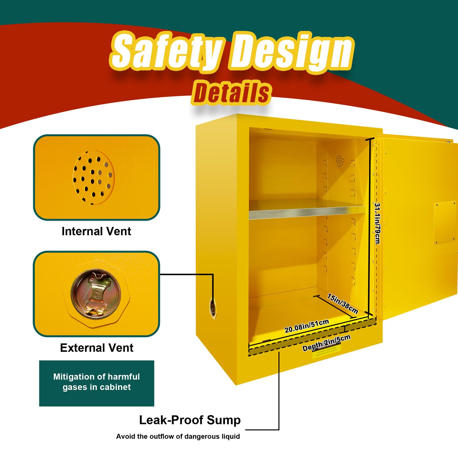 16 Gallon Flammable Storage Cabinet - 23.23