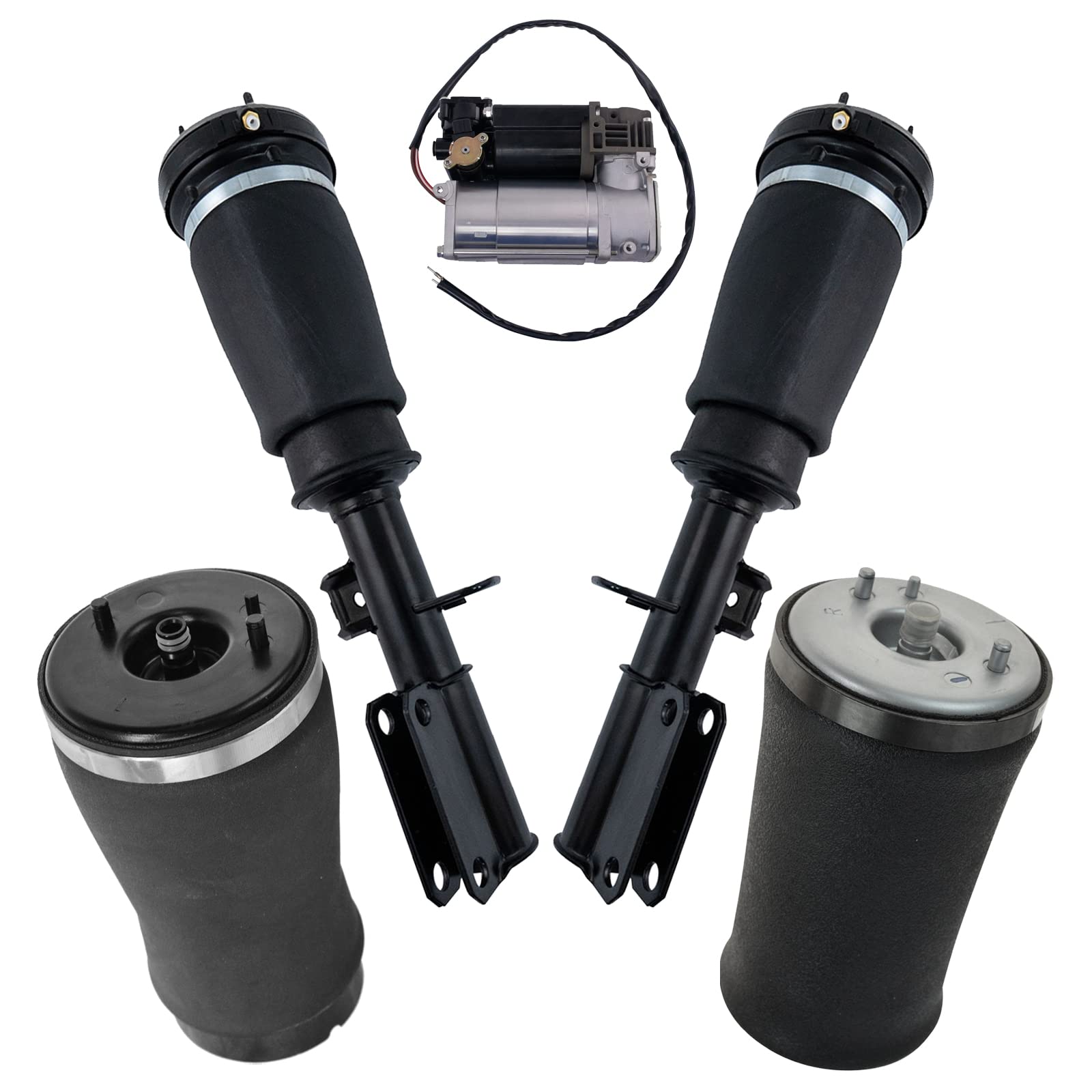TRQ Air Suspension Kit for 2000-2006 BMW X5 - Air Ride Suspension Compressor, Air Shocks & Springs - Improve Ride Comfort & Load Capacity - Perfect for Off-Roading, Towing & Luxury Driving