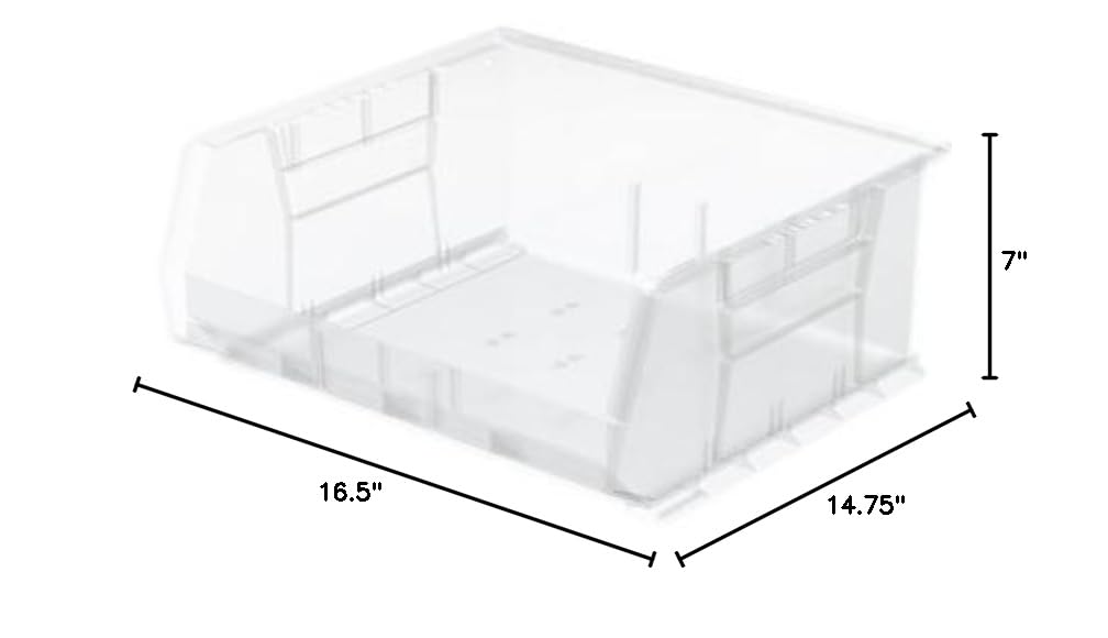 Akro-Mils Clear Plastic Storage Bins - Stackable Organizer Case of 6 (15