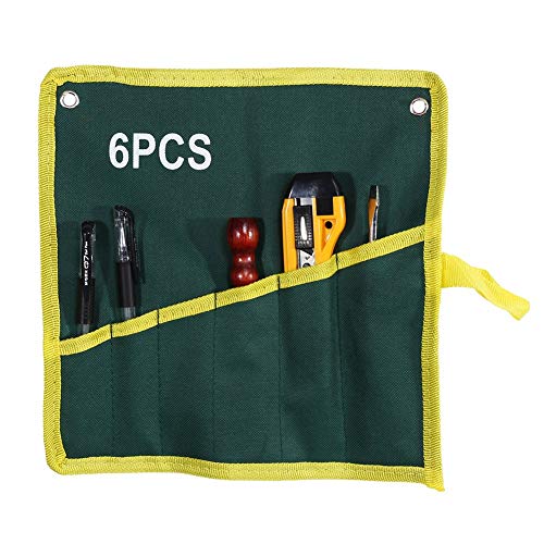 1Pcs Durable Tool Pouch with 6 Pockets - Heavy Duty Wrench Storage Organizer Bag for Electricians, Plumbers & DIY Projects - Perfect for Workshop, Garage & Job Site Use