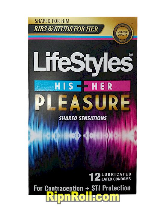 Lifestyles His n Her Pleasure Condoms - Ultra Thin & Sensitive for Couples - 12 Pack - Enhanced Pleasure & Protection for Romantic Nights & Intimate Moments