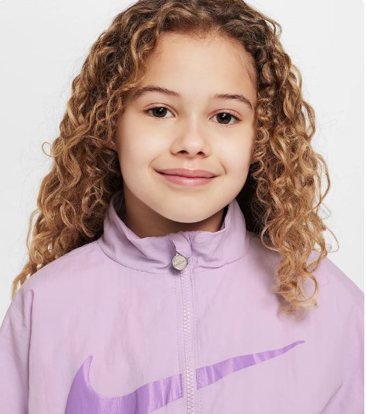 Nike Kids' Swoosh Fuchsia Windbreaker Jacket - Lightweight Water-Resistant Running Jacket for Boys & Girls - Perfect for Outdoor Sports & School Activities