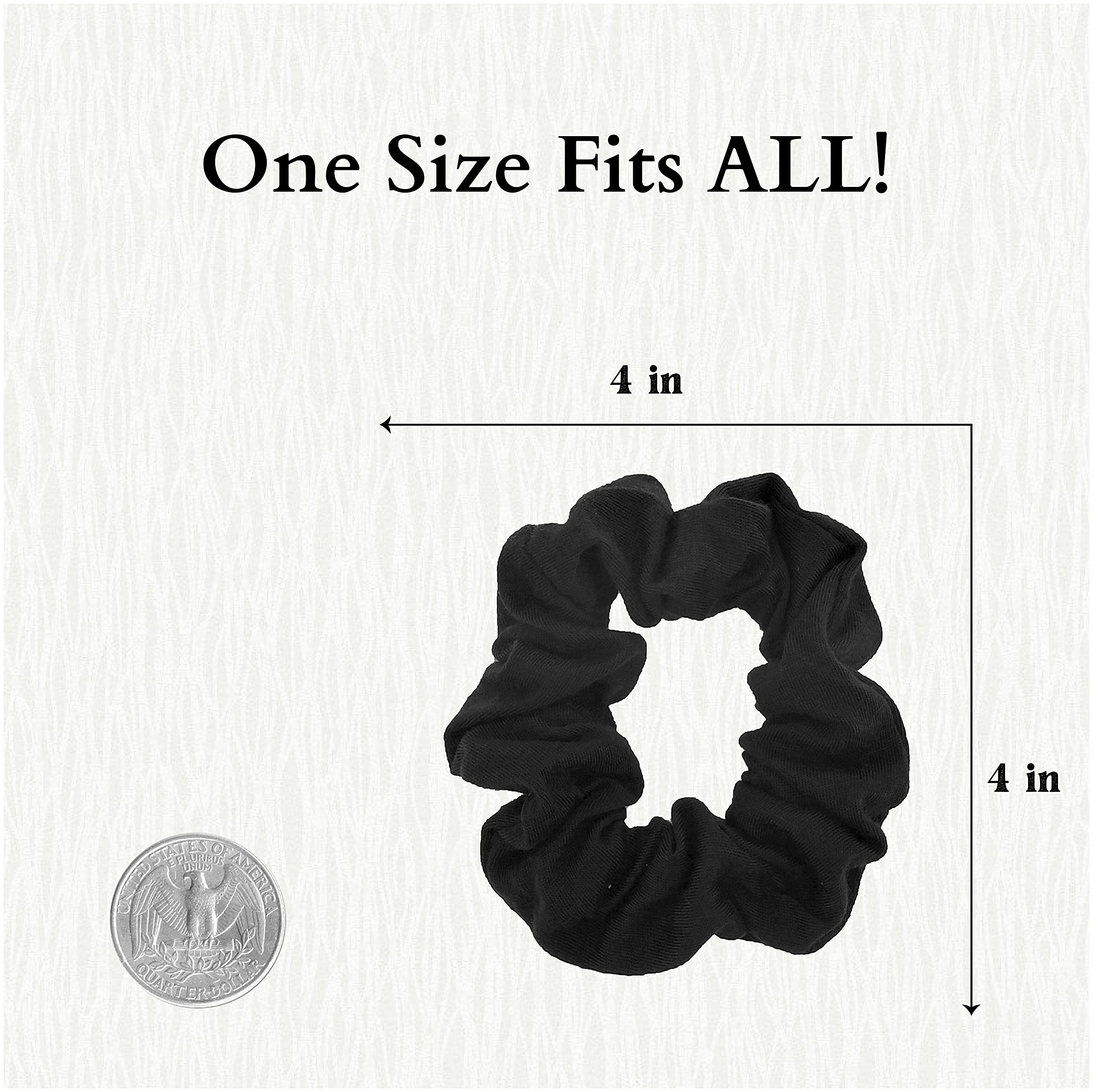 9 Pack Scrunchies Hair Ties - 6 Black & 3 White - Soft Elastic Hair Bands for Women & Girls, Perfect for Workouts, Yoga, and Everyday Styling