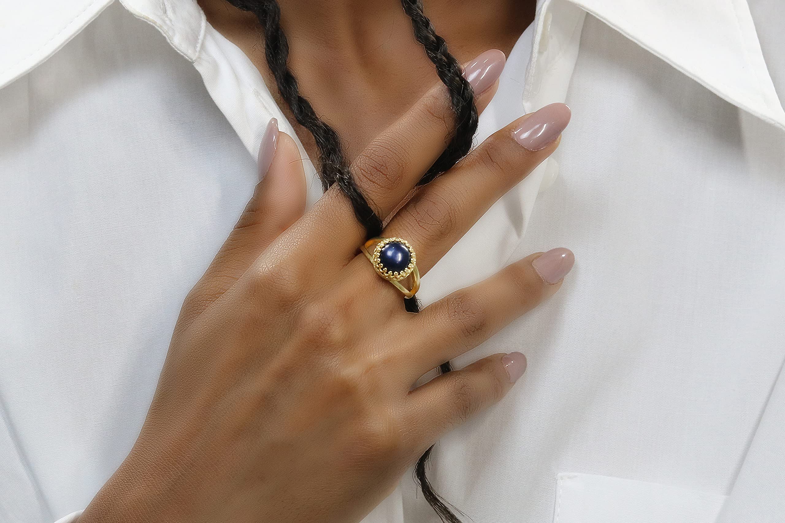 Black Pearl Anemone Ring for Women - Handmade Elegant Custom Pearl Jewelry - Fashion & Everyday Birthstone Ring - All Sizes Available with Gift Box - Perfect for Weddings, Anniversaries & Special Occasions