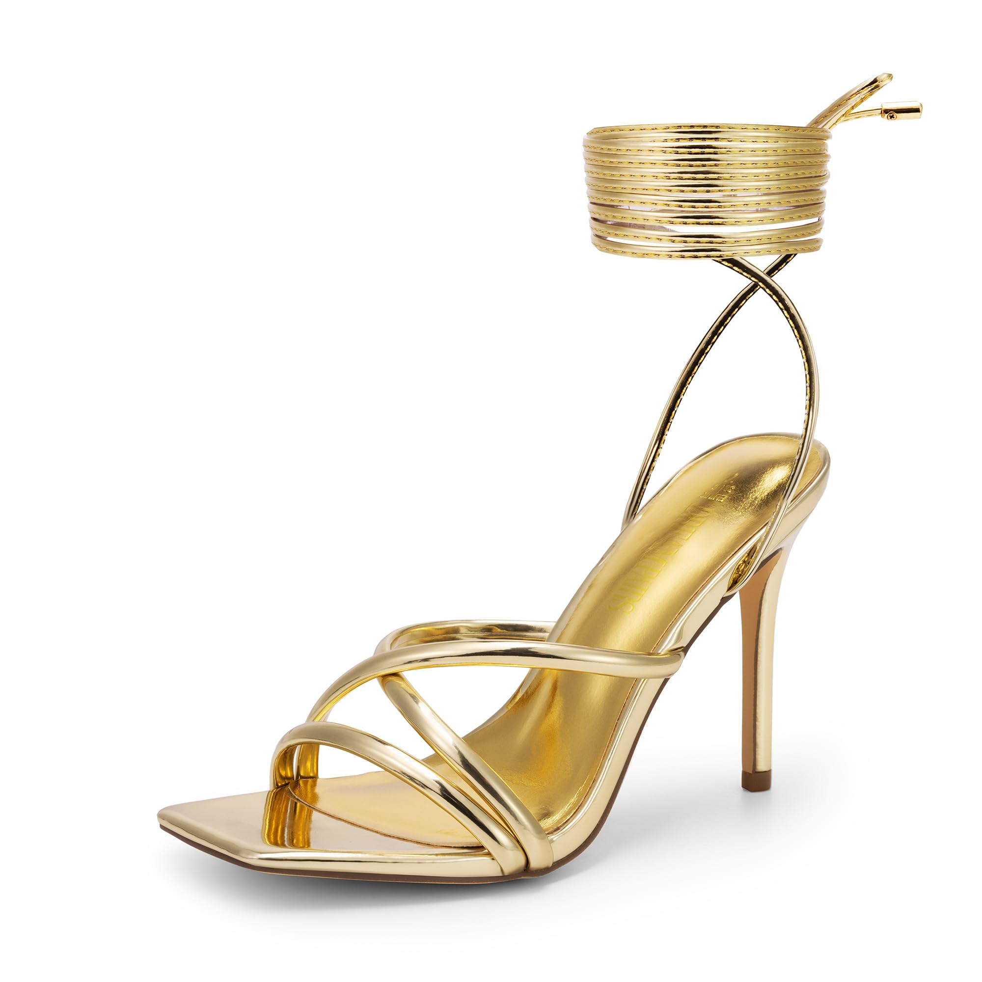 DREAM PAIRS Women's Strappy High Heel Sandals - Stiletto Lace Up Open Toe Party Shoes for Prom, Dating & Evening Events | Comfortable & Stylish Women's Dress Heels