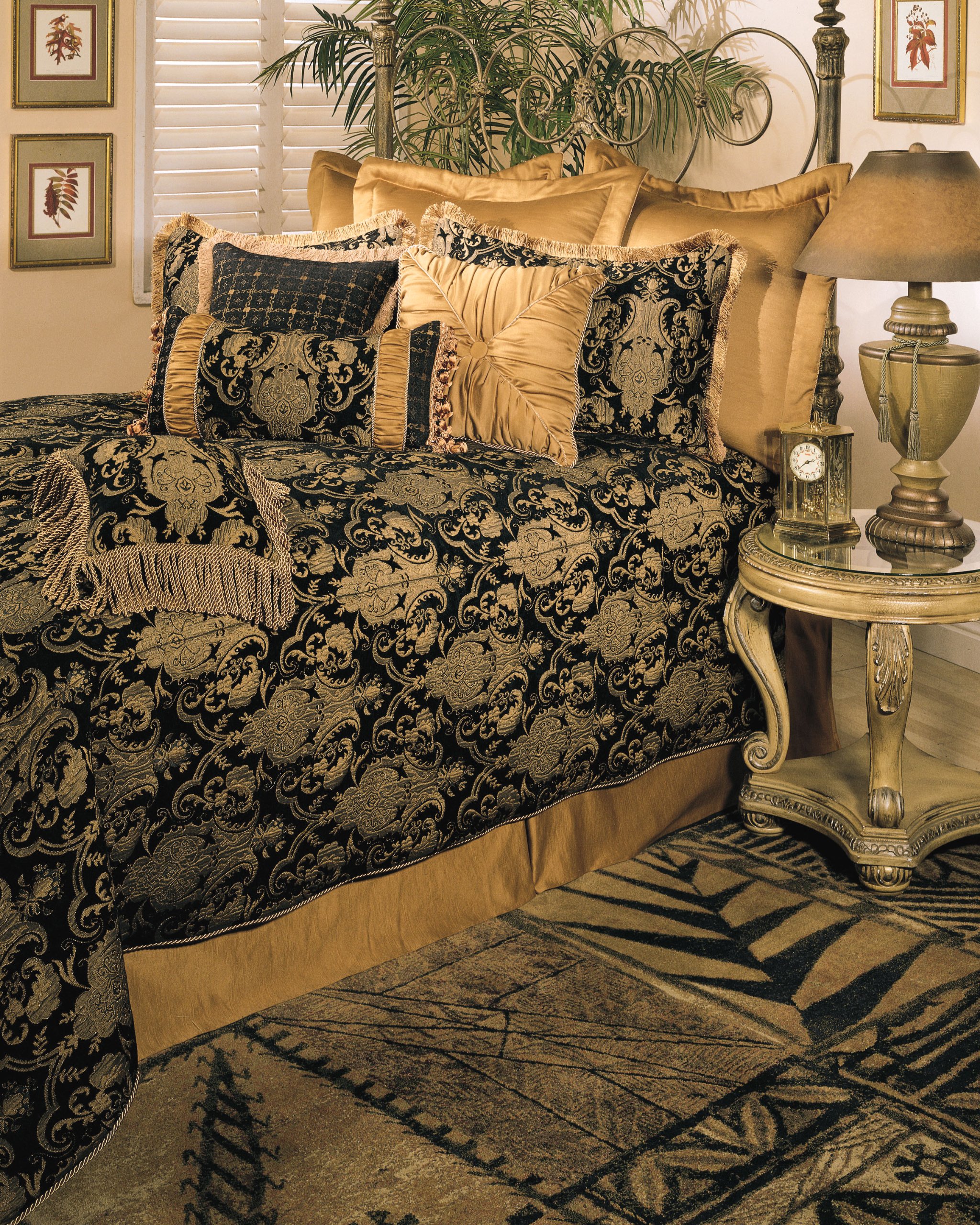 Sherry Kline China Art Black Pieced Boudoir Pillow - 13x20 Inch Decorative Throw Pillow for Bedroom, Living Room & Sofa | Elegant Home Decor Accent
