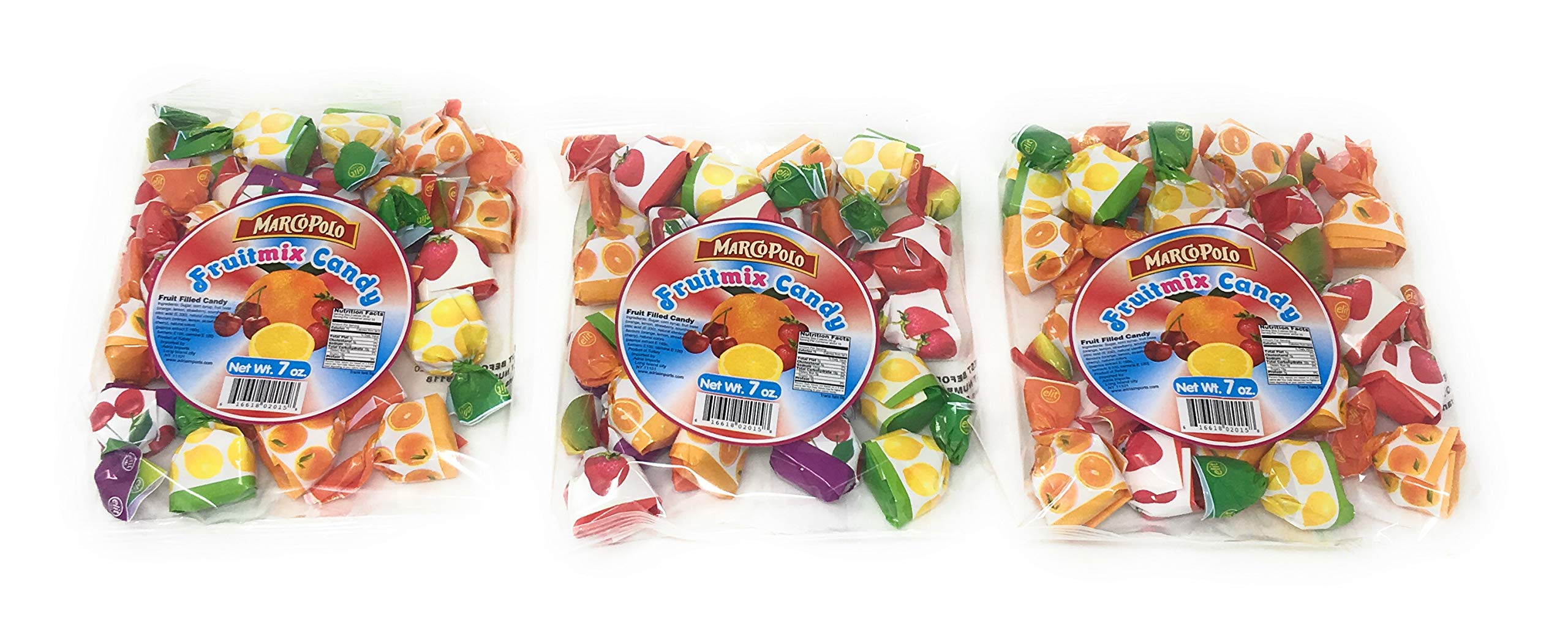Marco Polo Hard Candy Assortment - Mixed Fruit Flavors - 8oz Bag (Pack of 3) - Perfect for Office Snacks, Party Favors & Travel Treats