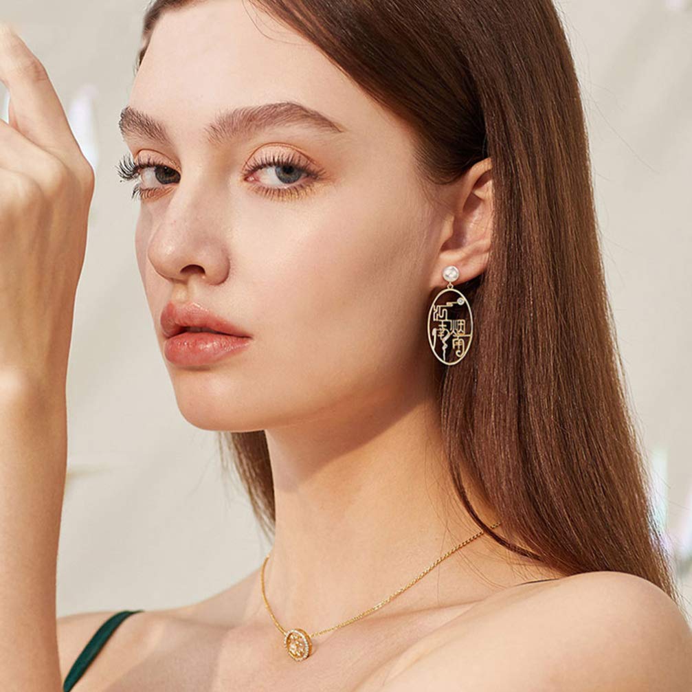 2 Pairs Misty Rain Drop Earrings for Women - Asymmetrical Vintage Chinese Style Dangle Earrings | Perfect for Boho Fashion, Date Night & Special Occasions