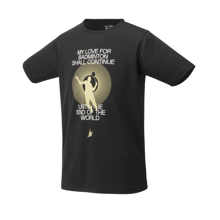 Yonex 16564EX Lin Dan Men's T-Shirt - Black - Official Badminton Apparel for Training & Competition