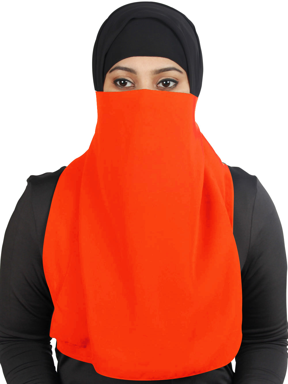 Black Georgette Half Niqab Nosepiece - Breathable & Comfortable Face Cover for Women - Perfect for Daily Wear, Prayer, and Outdoor Activities