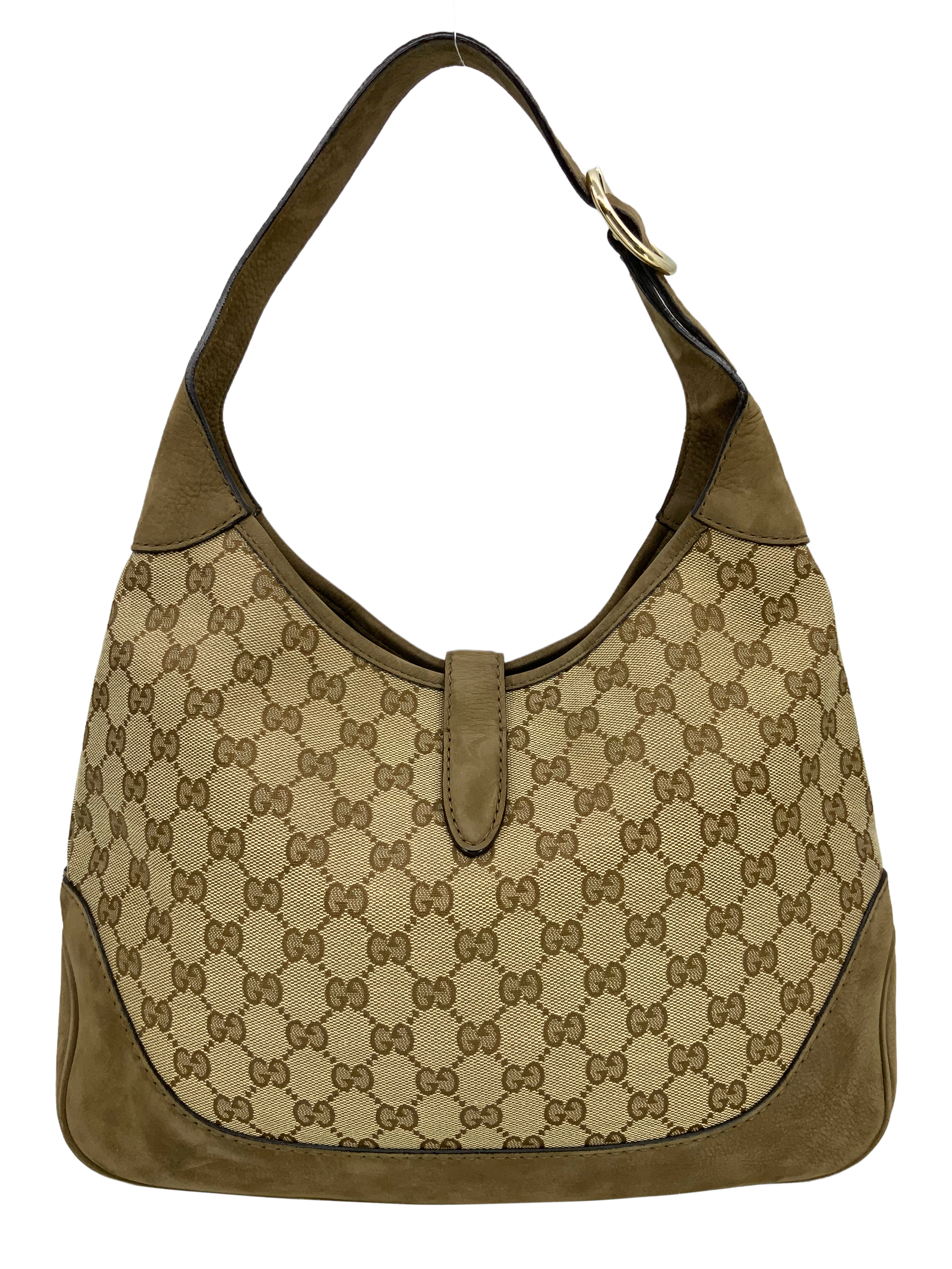 Gucci Monogram Canvas & Suede Medium Jackie O Hobo Bag - Luxury Shoulder Bag for Women | Perfect for Work, Travel & Evening Events