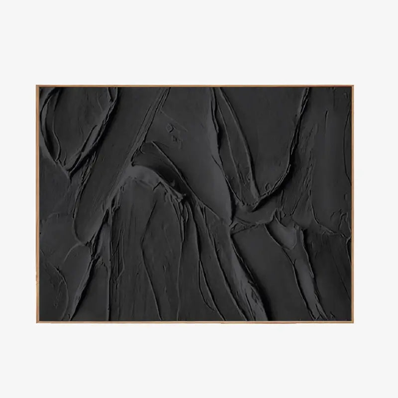 Black Plaster Art Minimalist Textured Painting - Modern Abstract Wall Decor for Living Room, Bedroom & Office | #MZ020