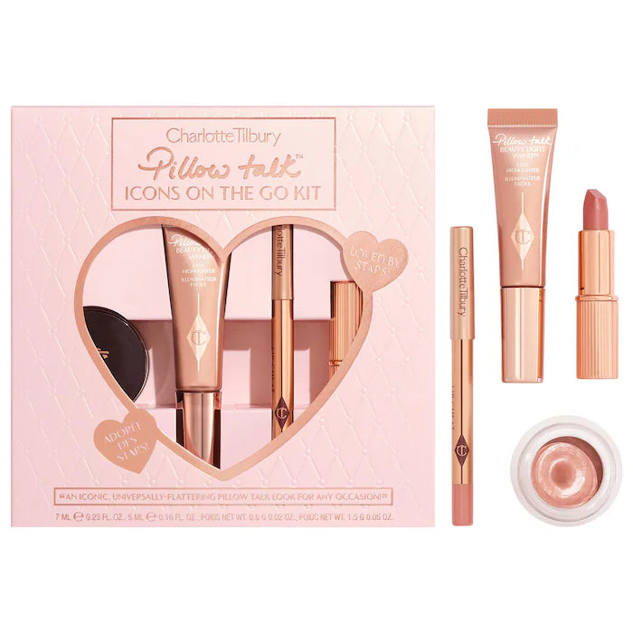 Charlotte Tilbury Pillow Talk On the Go Set - Portable Lip & Cheek Duo for Flawless Makeup Touch-Ups | Perfect for Travel, Date Night & Everyday Glam