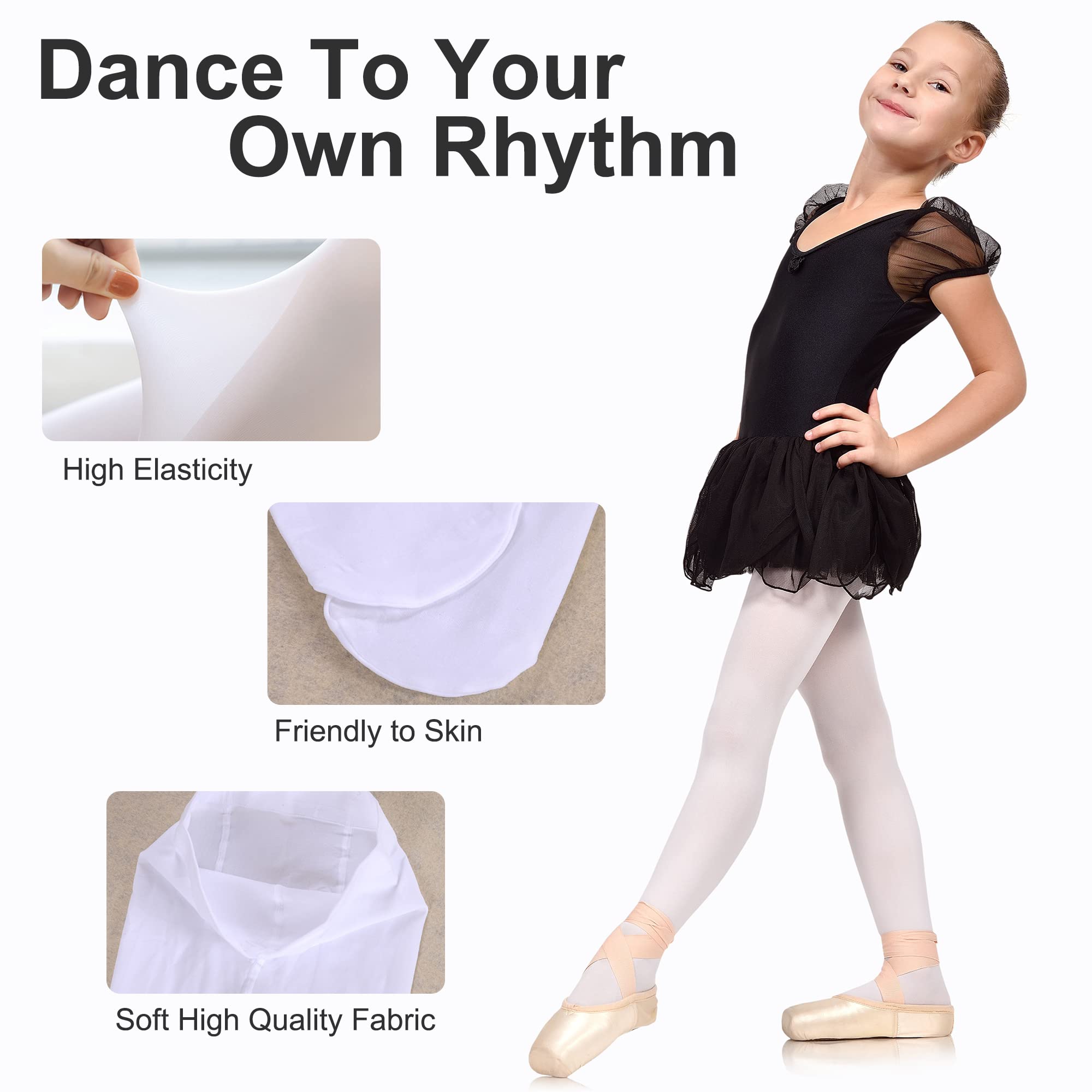 UTTPLL Girls Ballet Tights - Ultra Soft Footed Dance Leggings for Toddlers & Kids - Perfect for Ballet Class, Dance Practice & School Uniforms