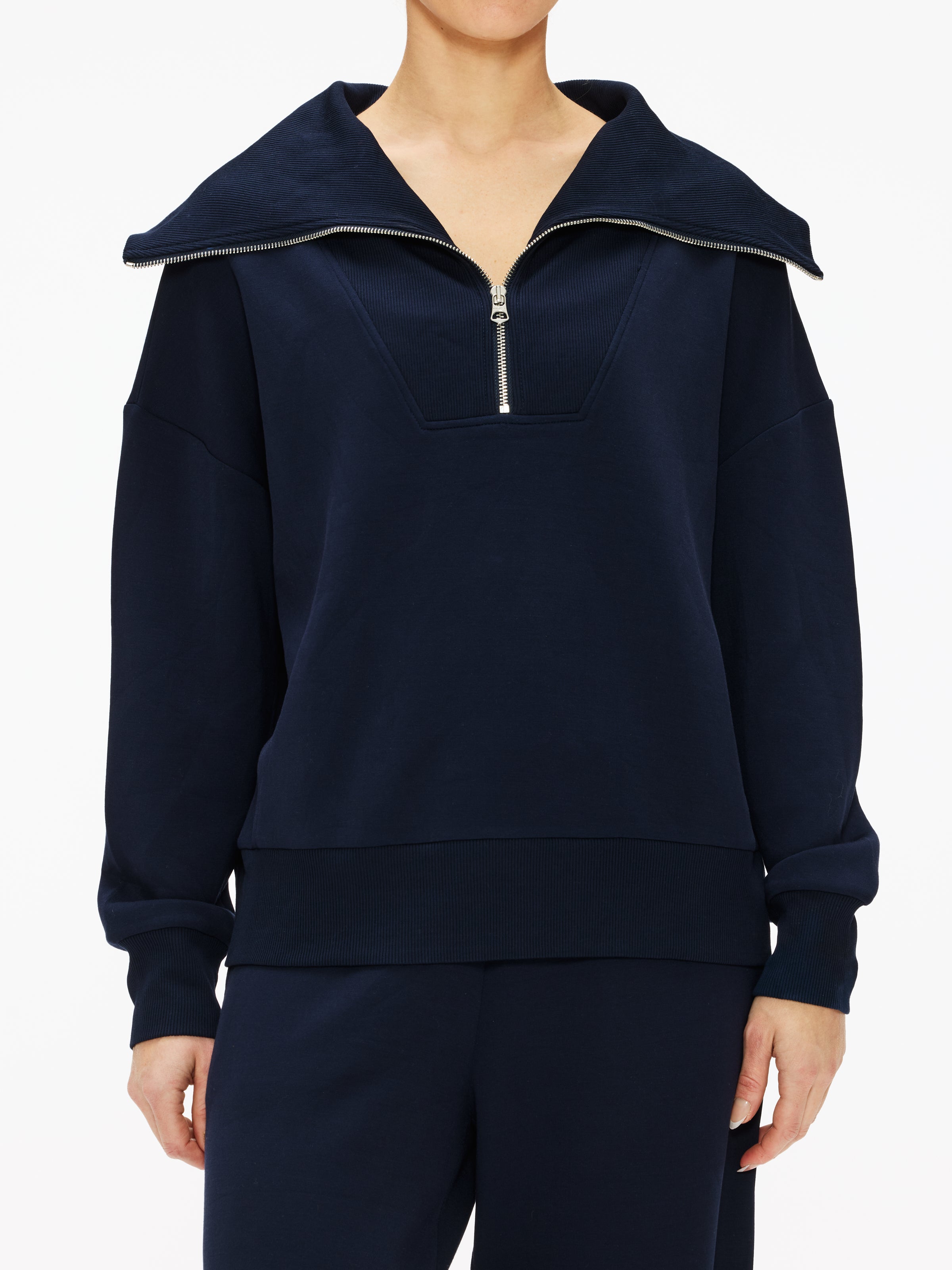 Varley Catherine Half Zip Sweatshirt for Women - Soft Fleece Pullover with Thumb Holes - Perfect for Running, Yoga & Casual Wear