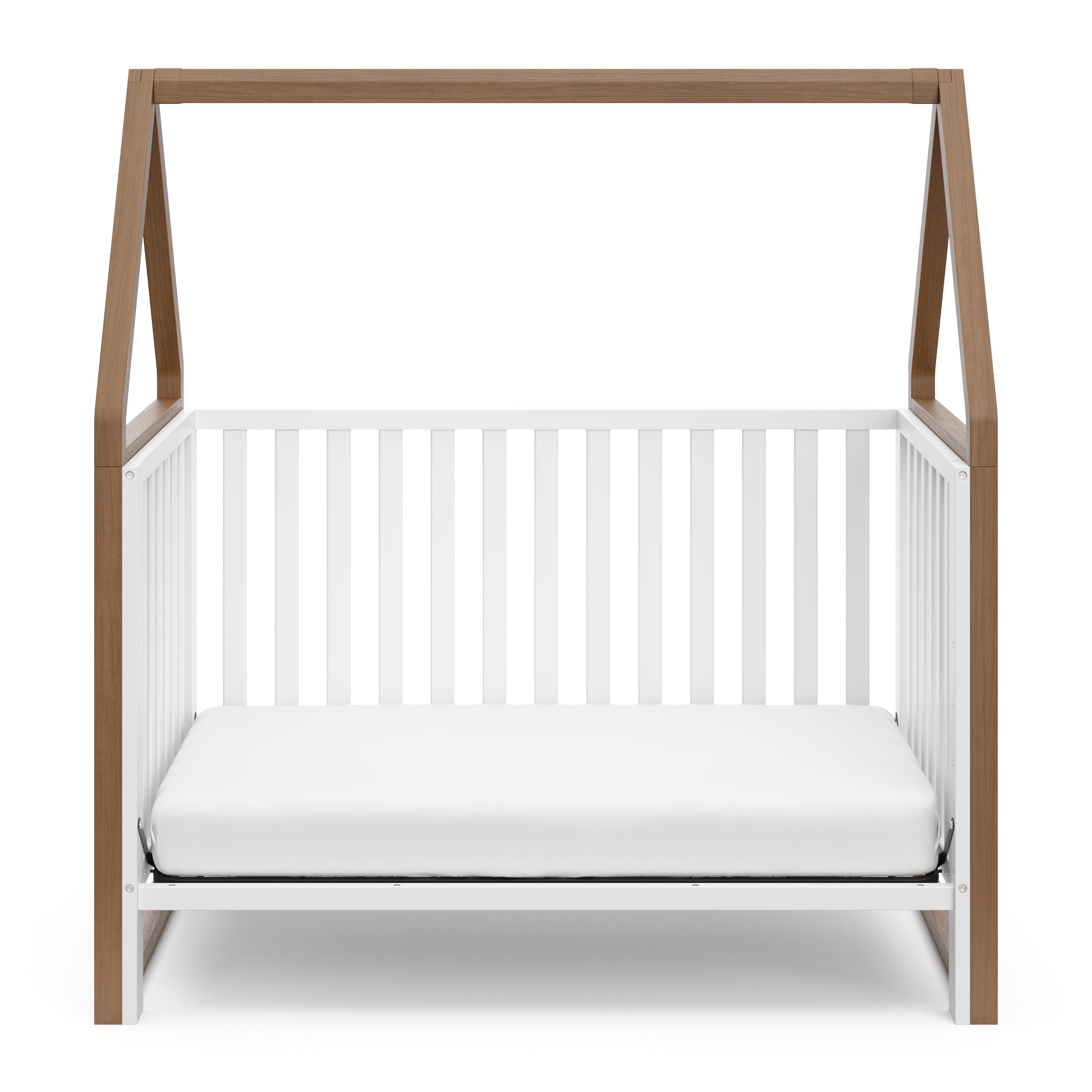 Storkcraft Orchard 6-in-1 Convertible Crib - GREENGUARD Gold Certified, Toddler to Full Bed, Playhouse & Daybed - Hazelnut & White Finish - Fits Standard Crib Mattress - Perfect for Nursery, Kids Room & Guest Bedroom