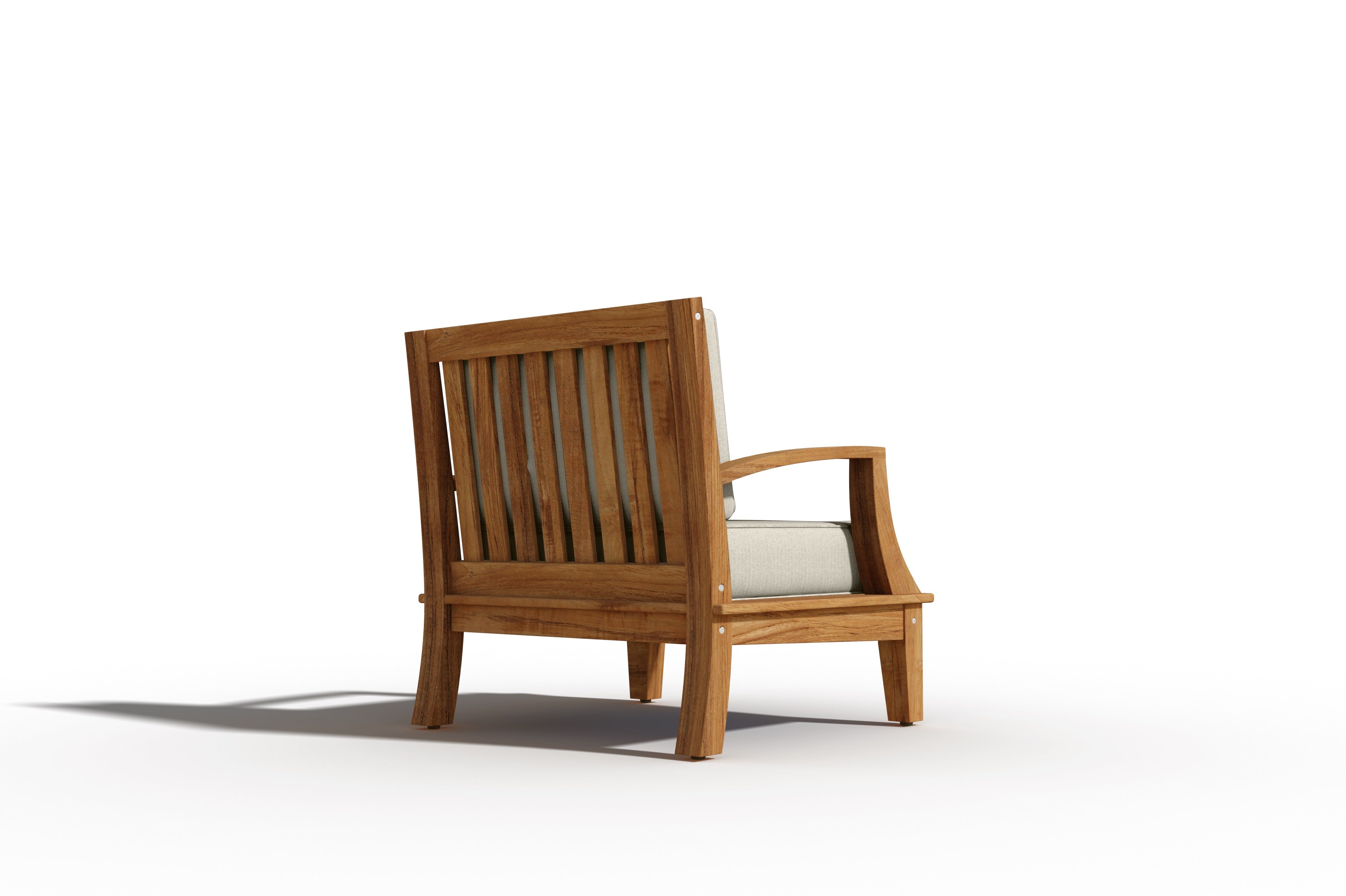 Premium Eliane Teak Outdoor Club Chair with Sunbrella Fabric Cushion - Weather-Resistant Patio Furniture for Poolside, Garden & Backyard Relaxation