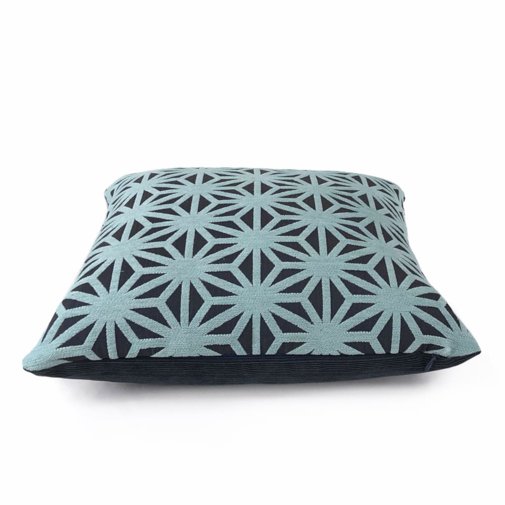 Federalist Star Lattice Geometric Pillow Cover - Sky Blue & Navy Blue Decorative Throw Pillow Case for Sofa, Bedroom & Living Room Home Decor
