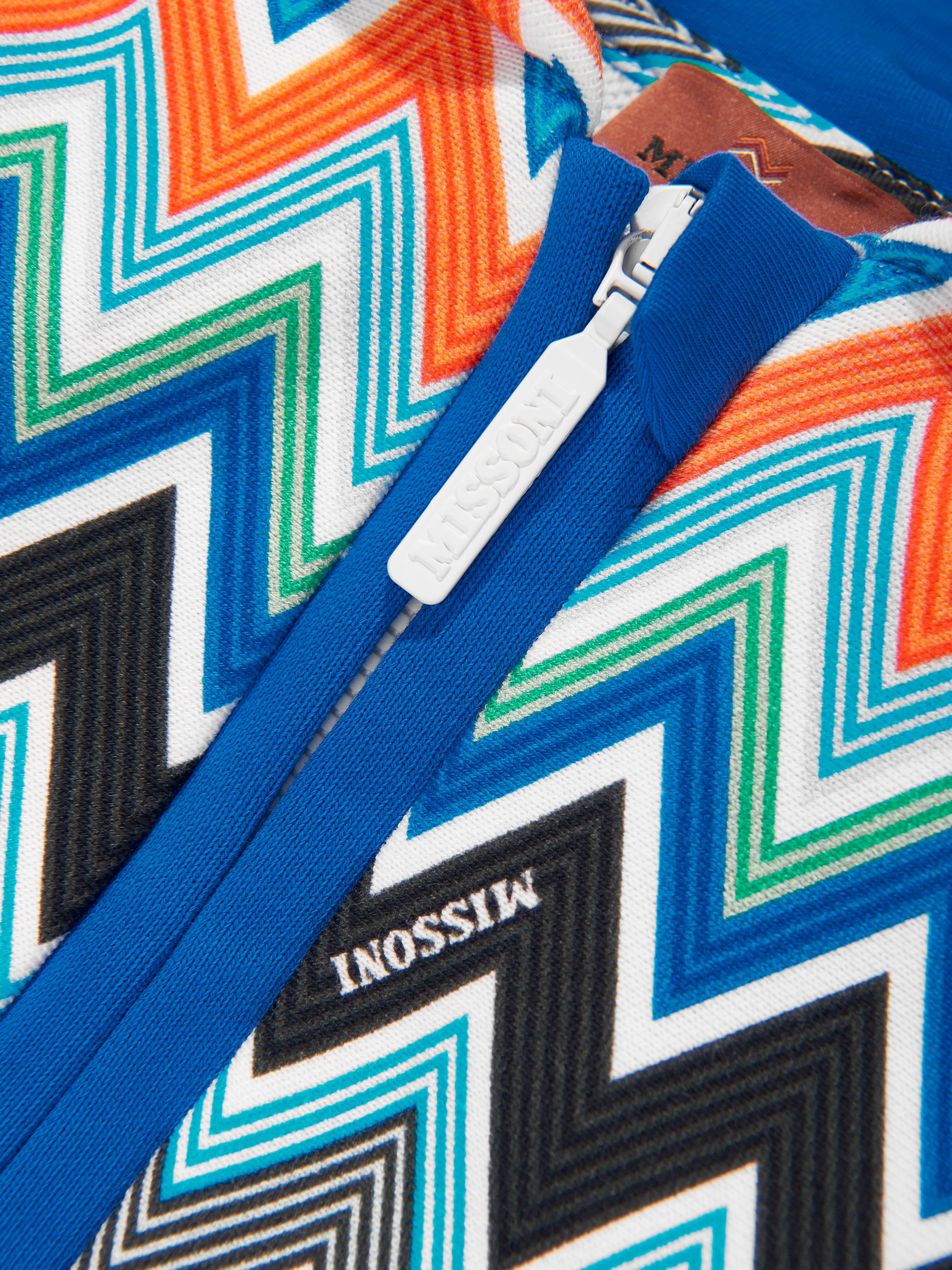 Blue Zigzag Zip-Up Top for Baby Boys - Soft & Stylish Casual Wear for Playdates & Outings