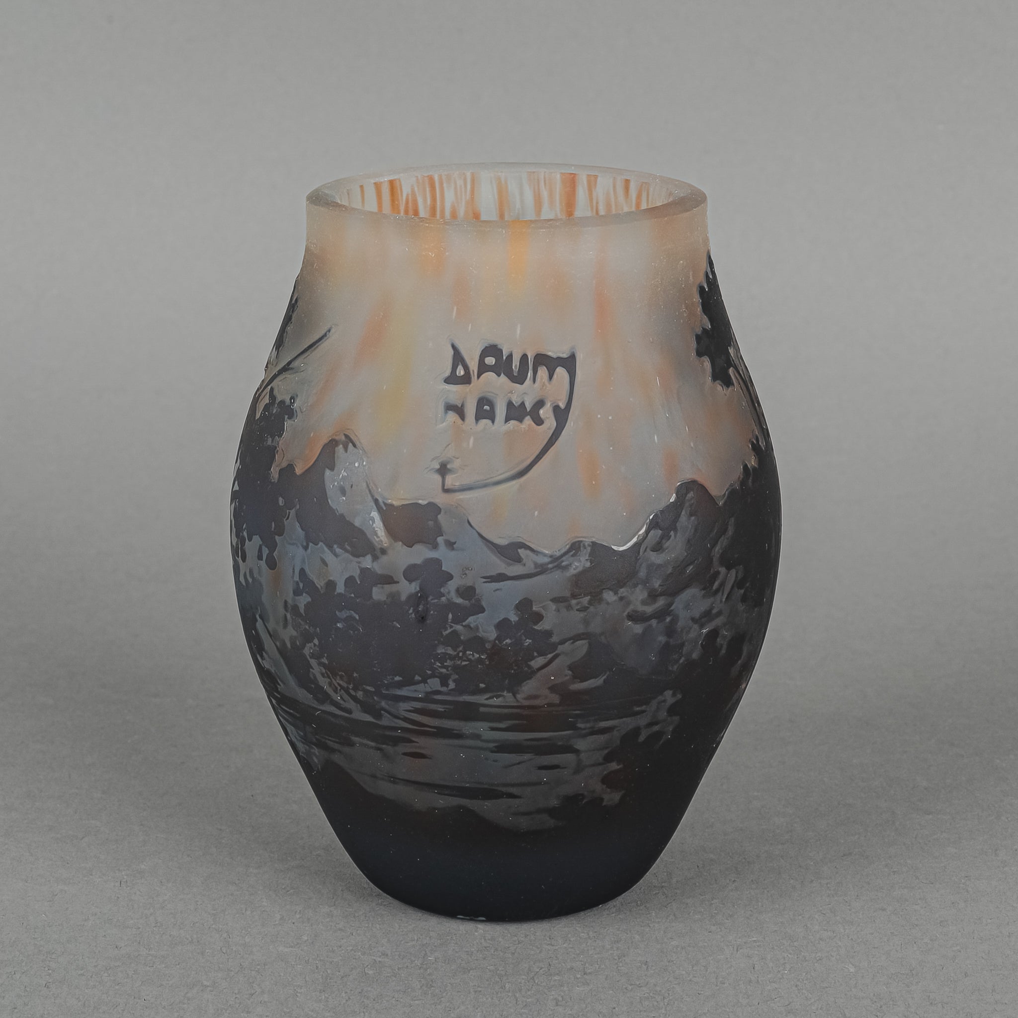 DAUM NANCY Cameo Glass Vase - Handcrafted Art Nouveau Style Decorative Vase for Home Decor, Wedding Centerpiece & Luxury Gift