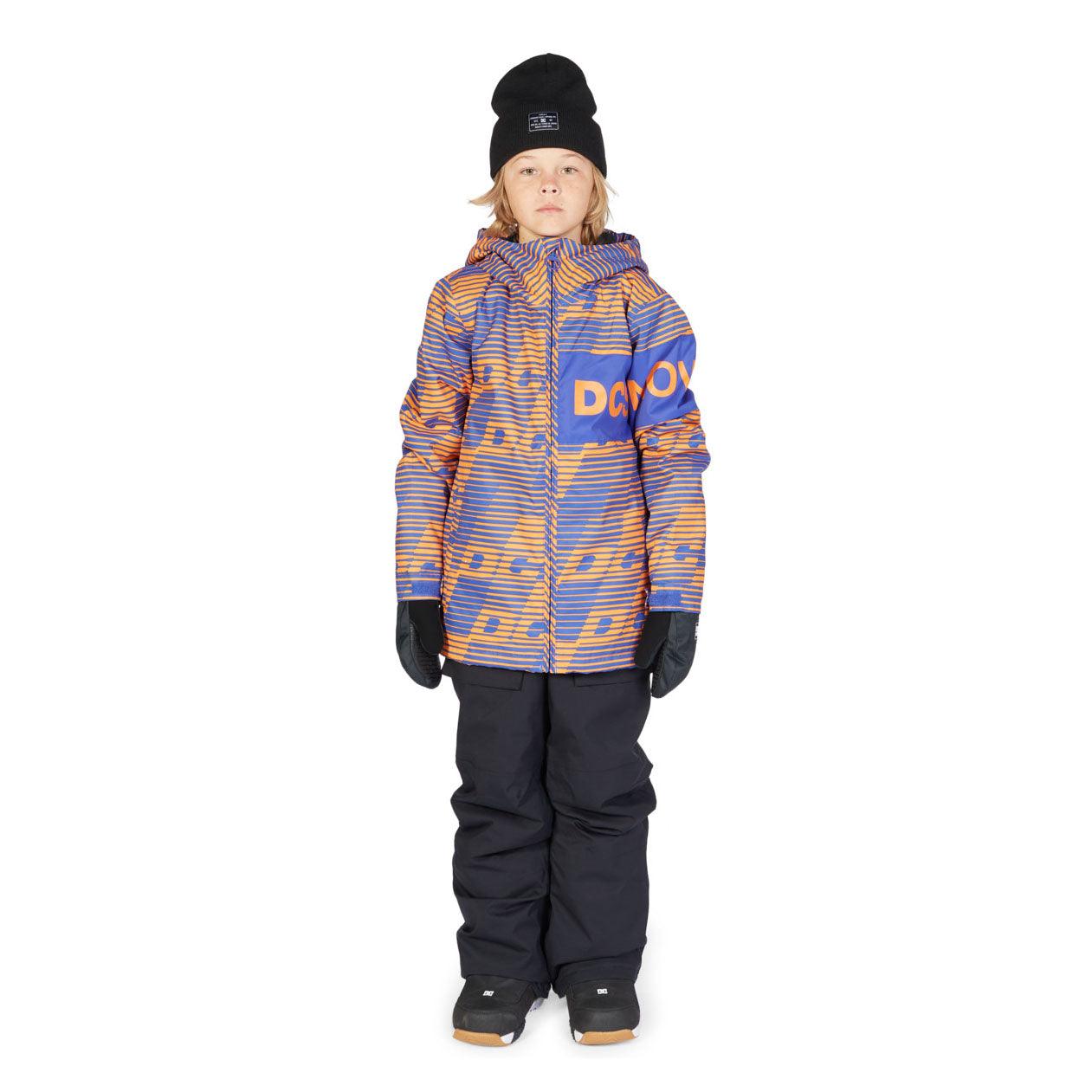 DC Propaganda Kids' Blue & Orange Snow Jacket - Waterproof Winter Coat for Boys & Girls - Perfect for Skiing, Snowboarding & Outdoor Adventures