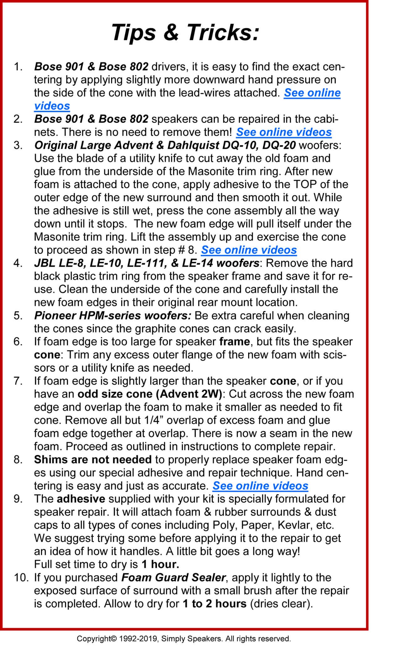 Scan Speak 6.5英寸泡沫扬声器维修套件 FSK-6.5ASP-4（4件装）- 适用于家庭影院、汽车音响和DIY音响升级