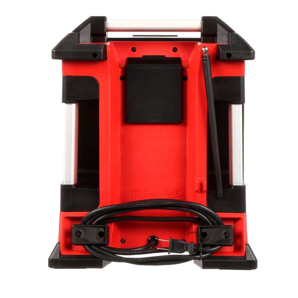 Milwaukee 2792-20 Jobsite Radio with USB Charger | Portable Bluetooth Speaker for Construction Sites, Workshops & Outdoor Work | Weather-Resistant AM/FM Radio with Power Tool Battery Compatibility