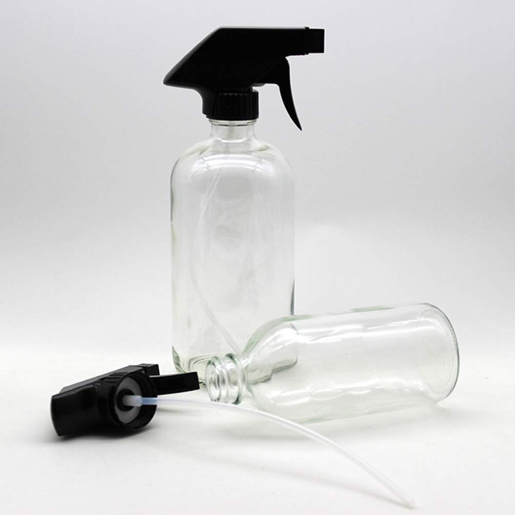 Lurrose 2-Pack 250ml Glass Spray Bottles - Refillable Essential Oil Bottles for Aromatherapy, Cleaning Products, Misting Plants | Trigger Sprayer with Fine Mist | Perfect for DIY, Home, Kitchen & Travel Use