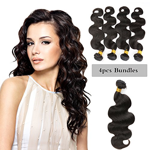 Dreambeauty 100% Unprocessed Brazilian Human Hair Weaves - Natural Black Body Wave Hair Extensions for Thin Hair | Perfect for Daily Styling, Special Occasions & Protective Hairstyles