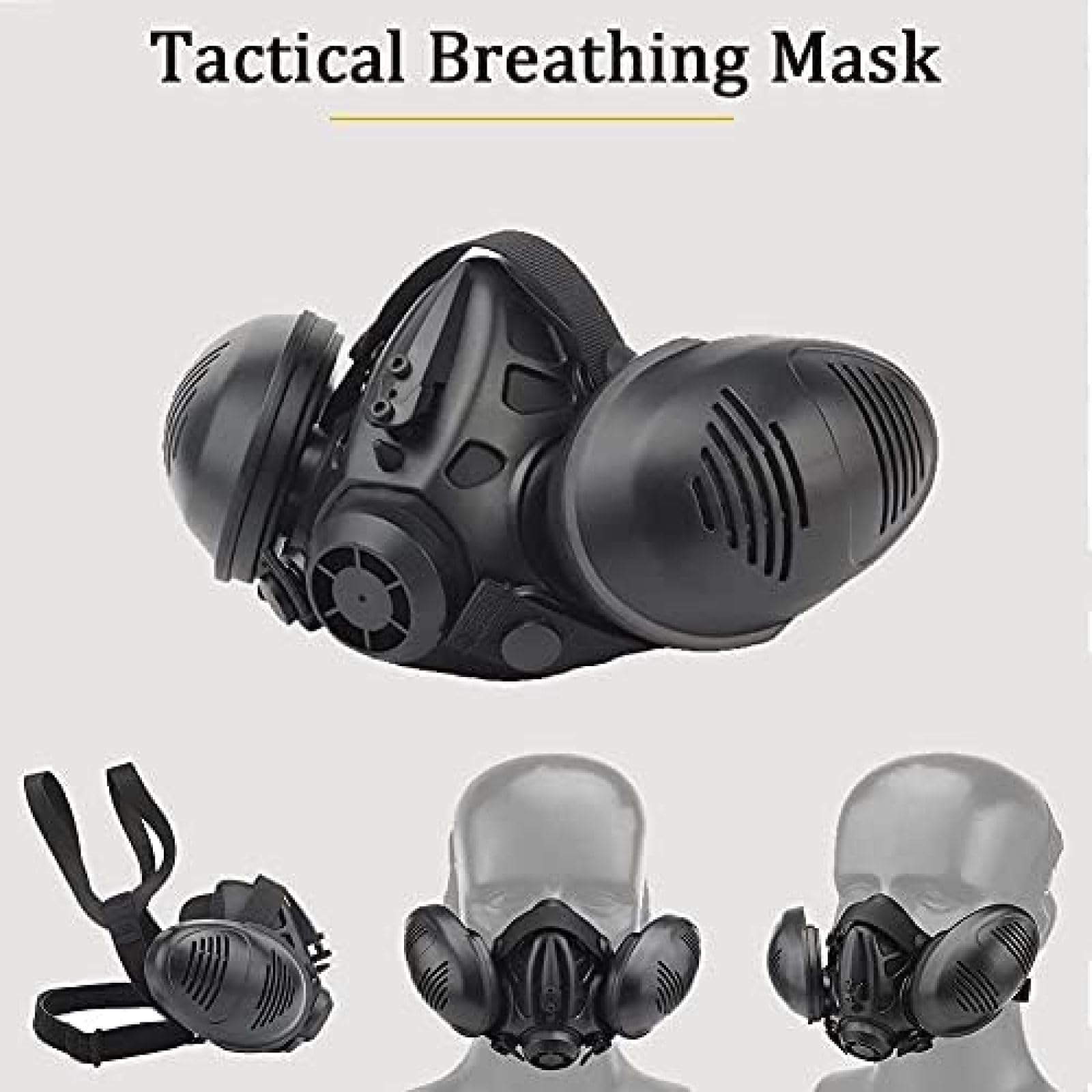 Fast Base Jump Helmet MH Style Airsoft Helmet - Tactical Respirator Mask for Paintball, Outdoor Sports, Hunting & Shooting (Black, 22x11cm) - Perfect for Airsoft Battles, Paintball Games & Tactical Training