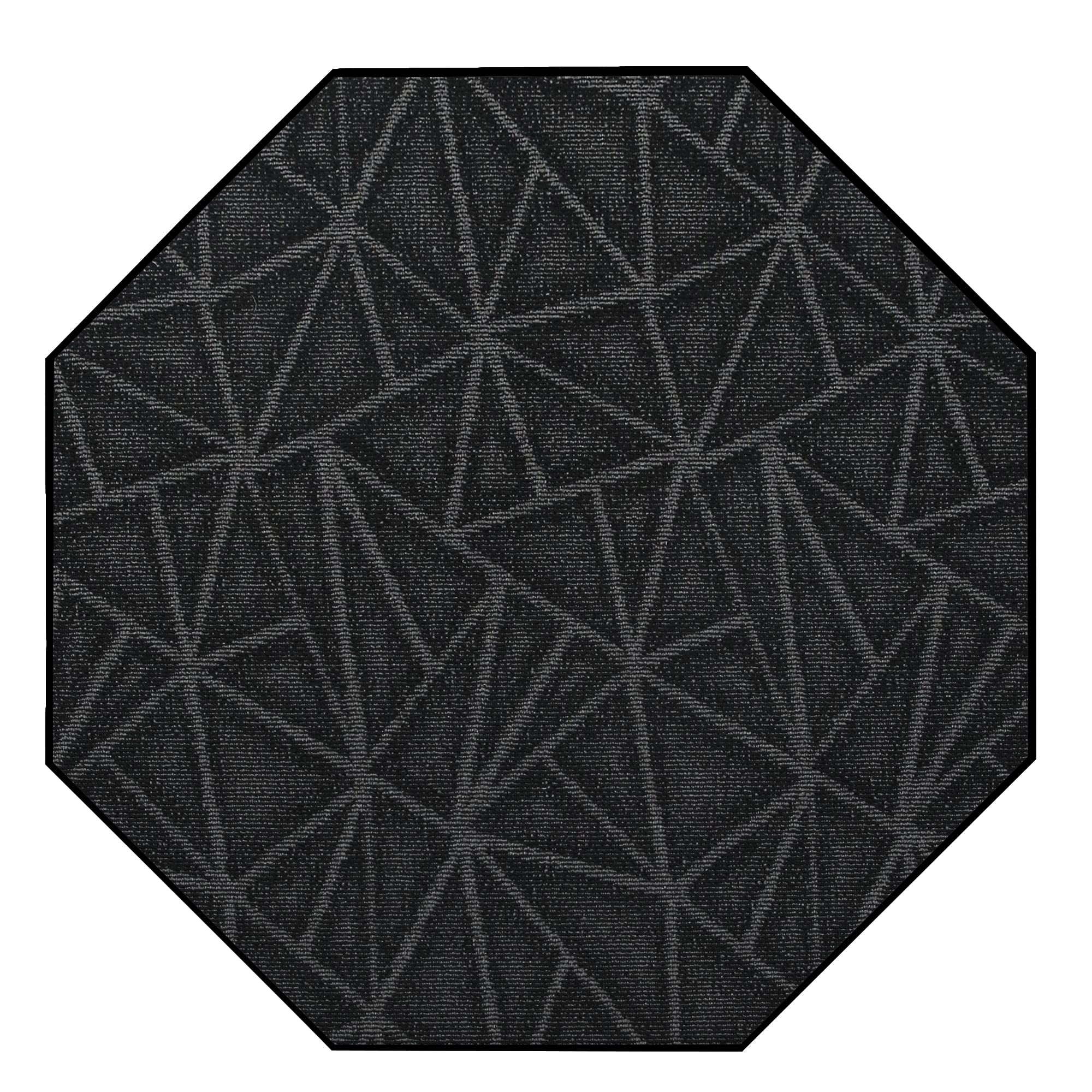 Modern Black Indoor/Outdoor Area Rug - Octagon Commercial Rug for Living Room, Playroom, Nursery | Durable & Stylish Home Decor | Made in USA (10') | Perfect for Home, Office & Commercial Spaces